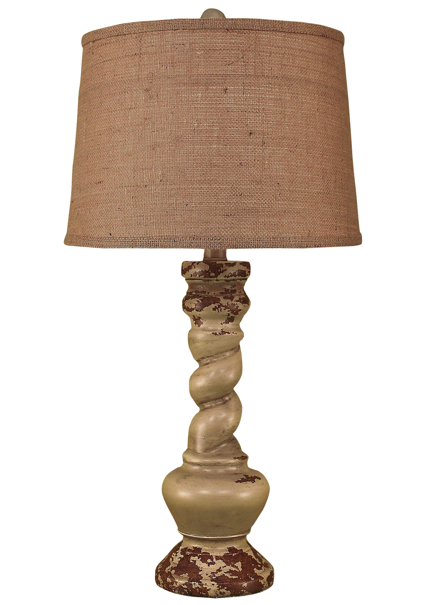 Coast Lamp Manufacturing 31"H Aged Cottage Country Twist Table Lamp With Burlap Shade