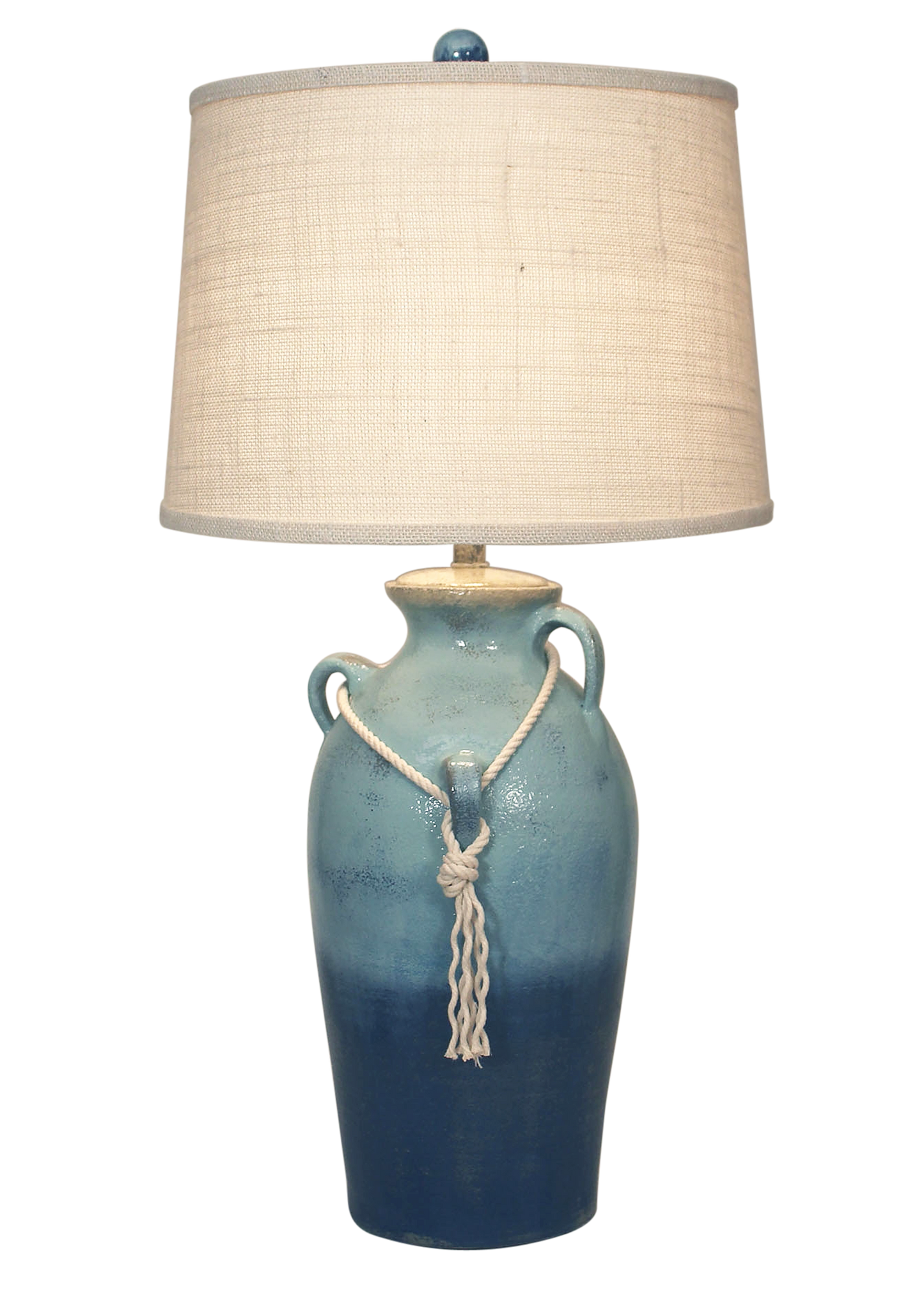 Coast Lamp Manufacturing 31"H Bahama 3-Handle Pot With White Rope Table Lamp