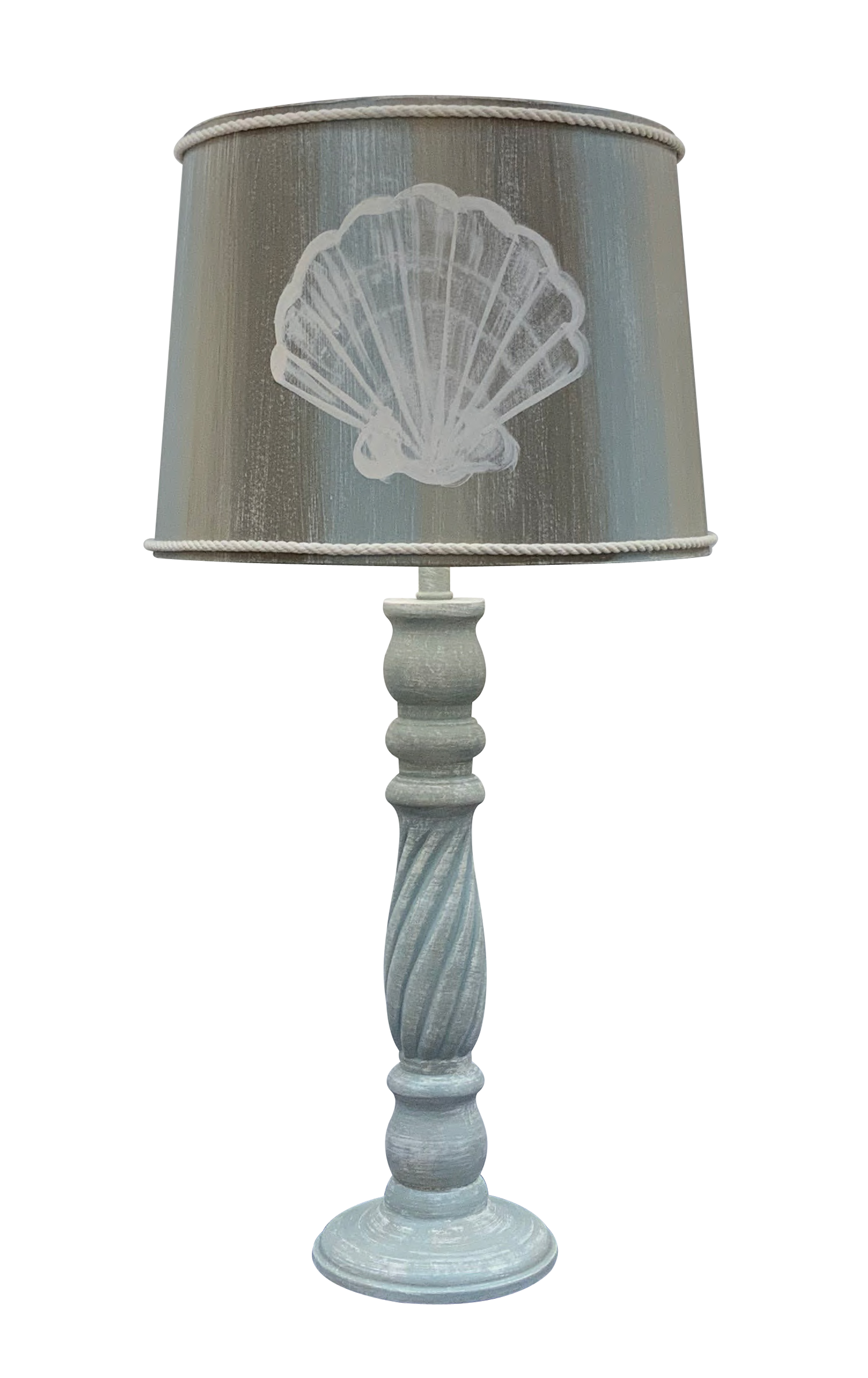 Coast Lamp Manufacturing 31"H Beachside Swirl Table Lamp With Striped Shell Shade
