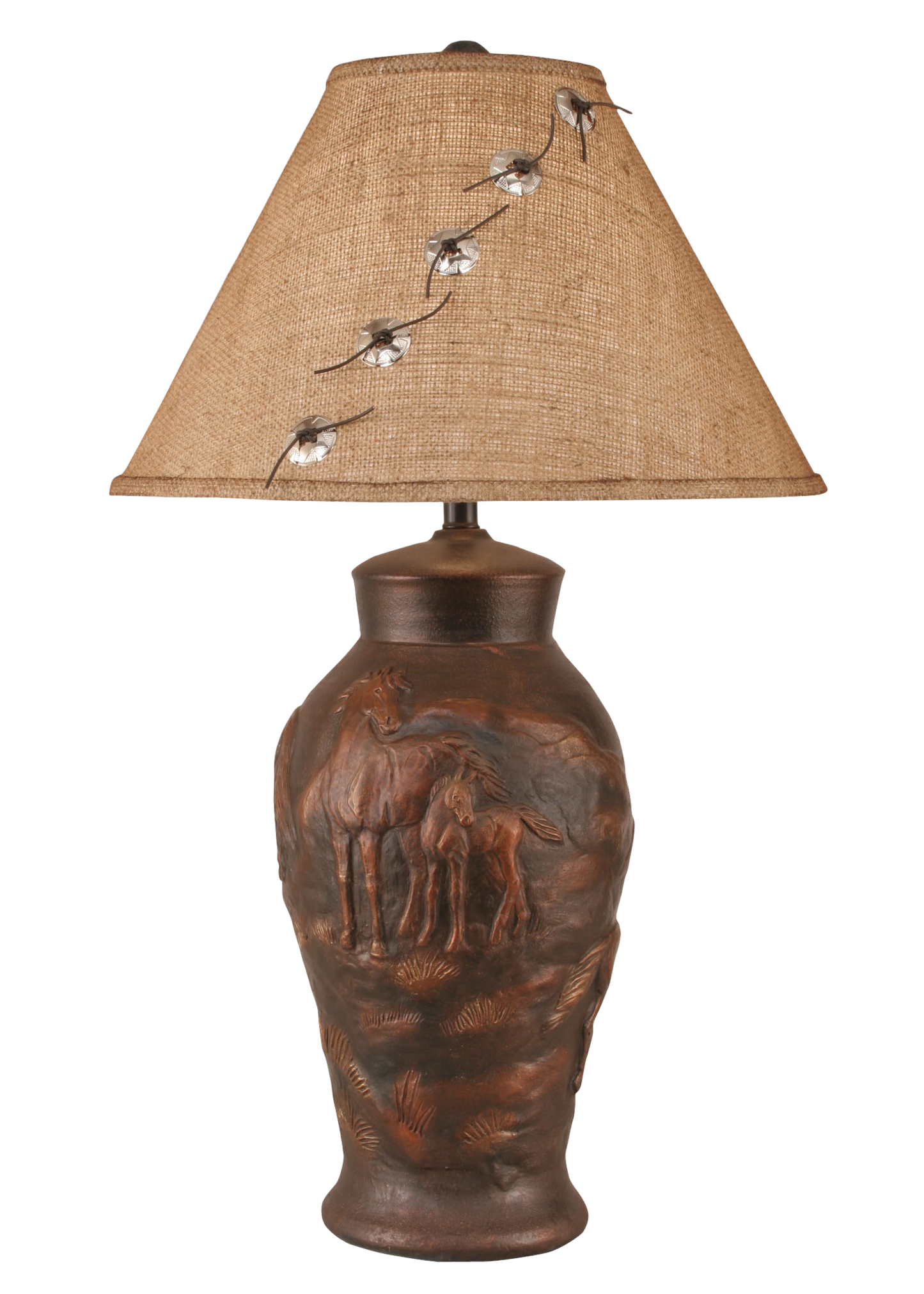 Coast Lamp Manufacturing 31"H Bronze Horse Scene Table Lamp