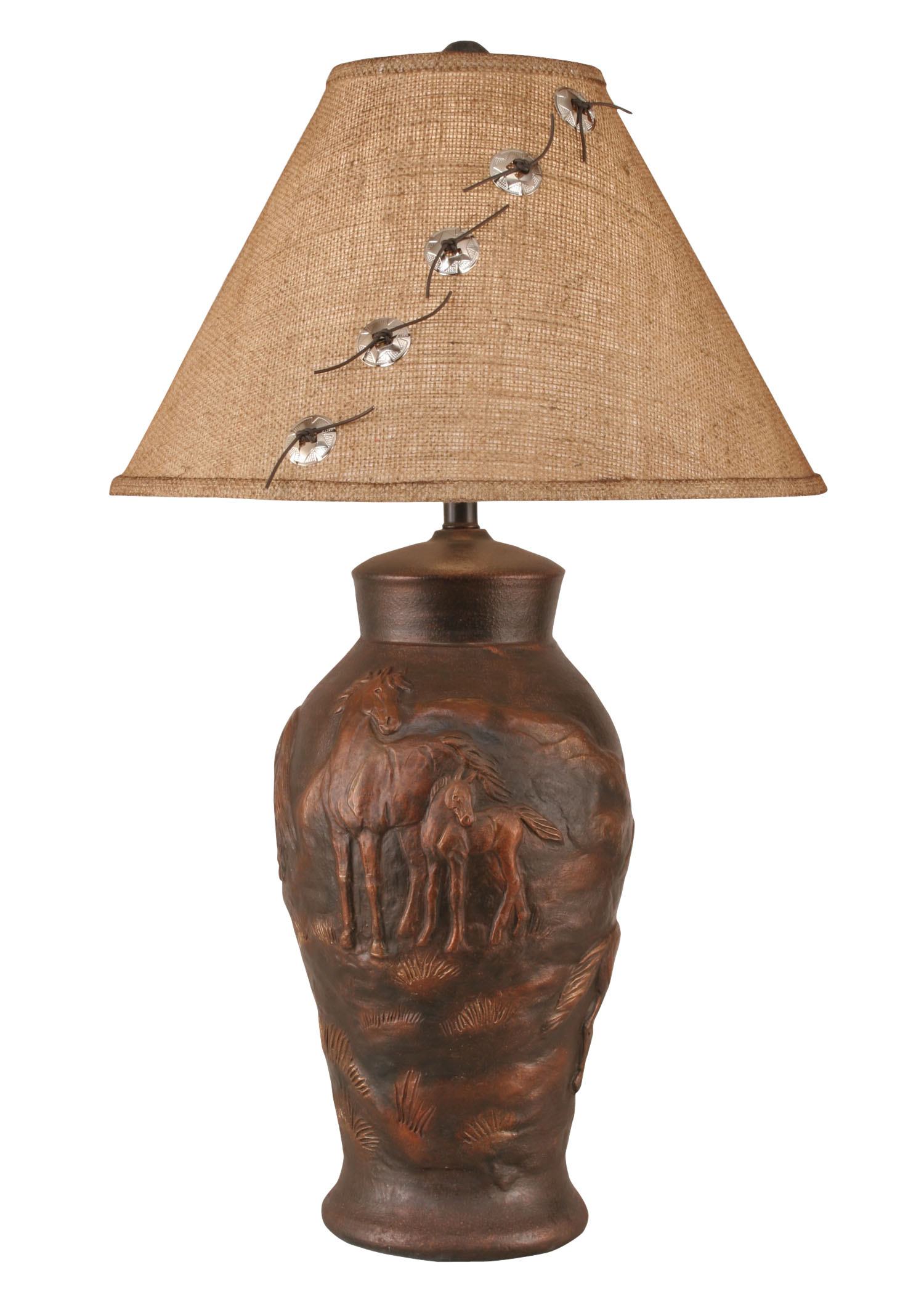 Coast Lamp Manufacturing 31"H Bronze Horse Scene Table Lamp