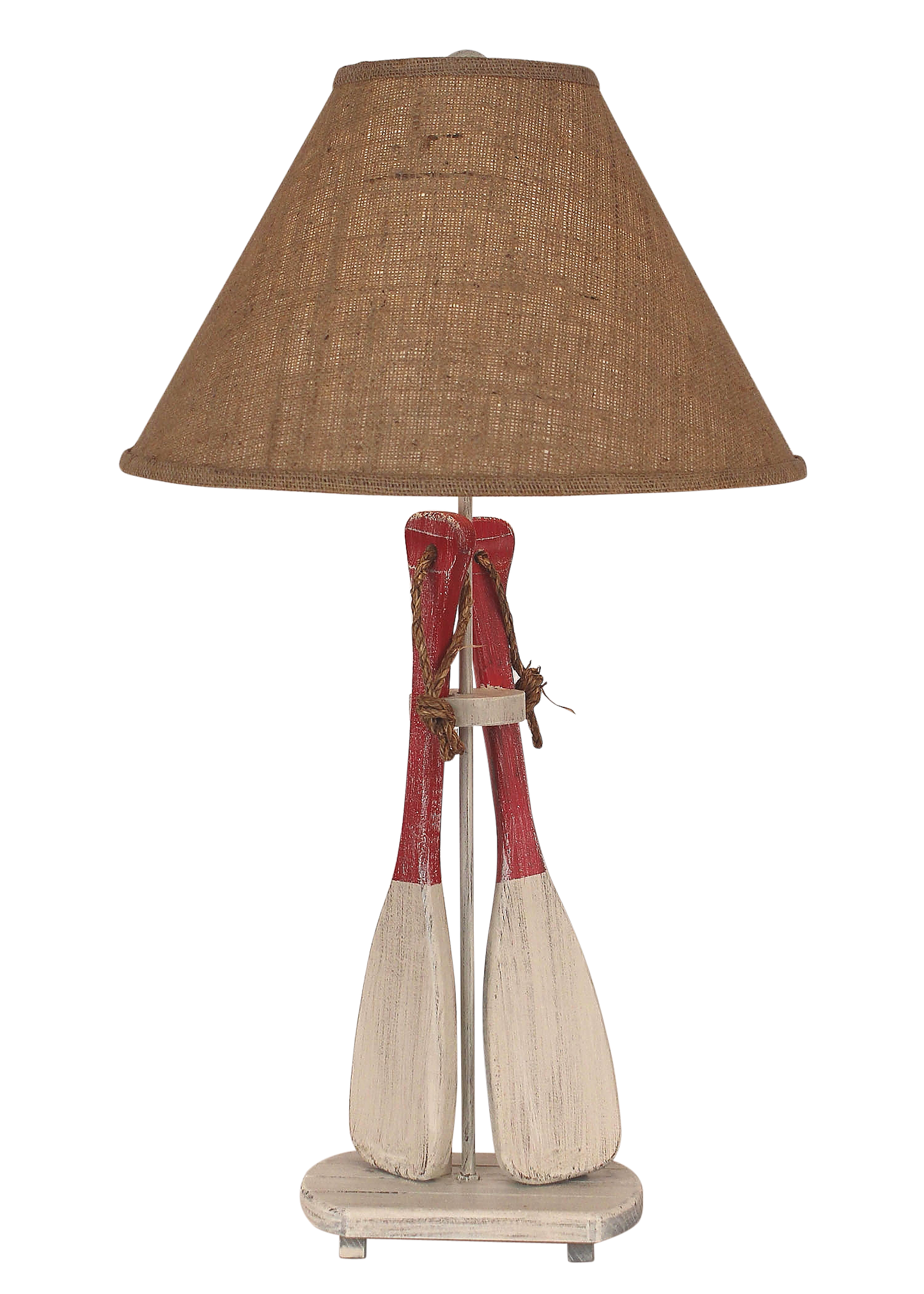 Coast Lamp Manufacturing 31"H Cottage Red 2-Paddles With Rope Table Lamp