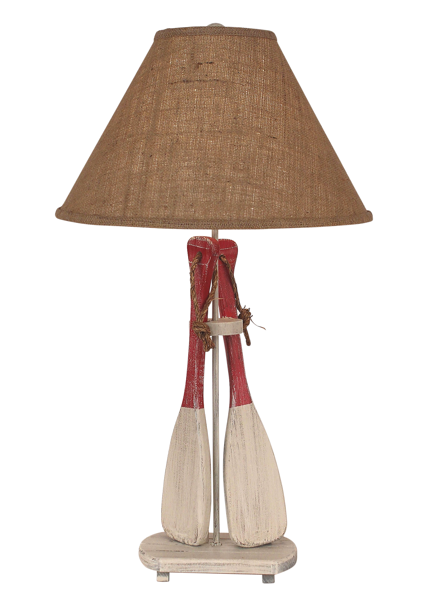 Coast Lamp Manufacturing 31"H Cottage Red 2-Paddles With Rope Table Lamp