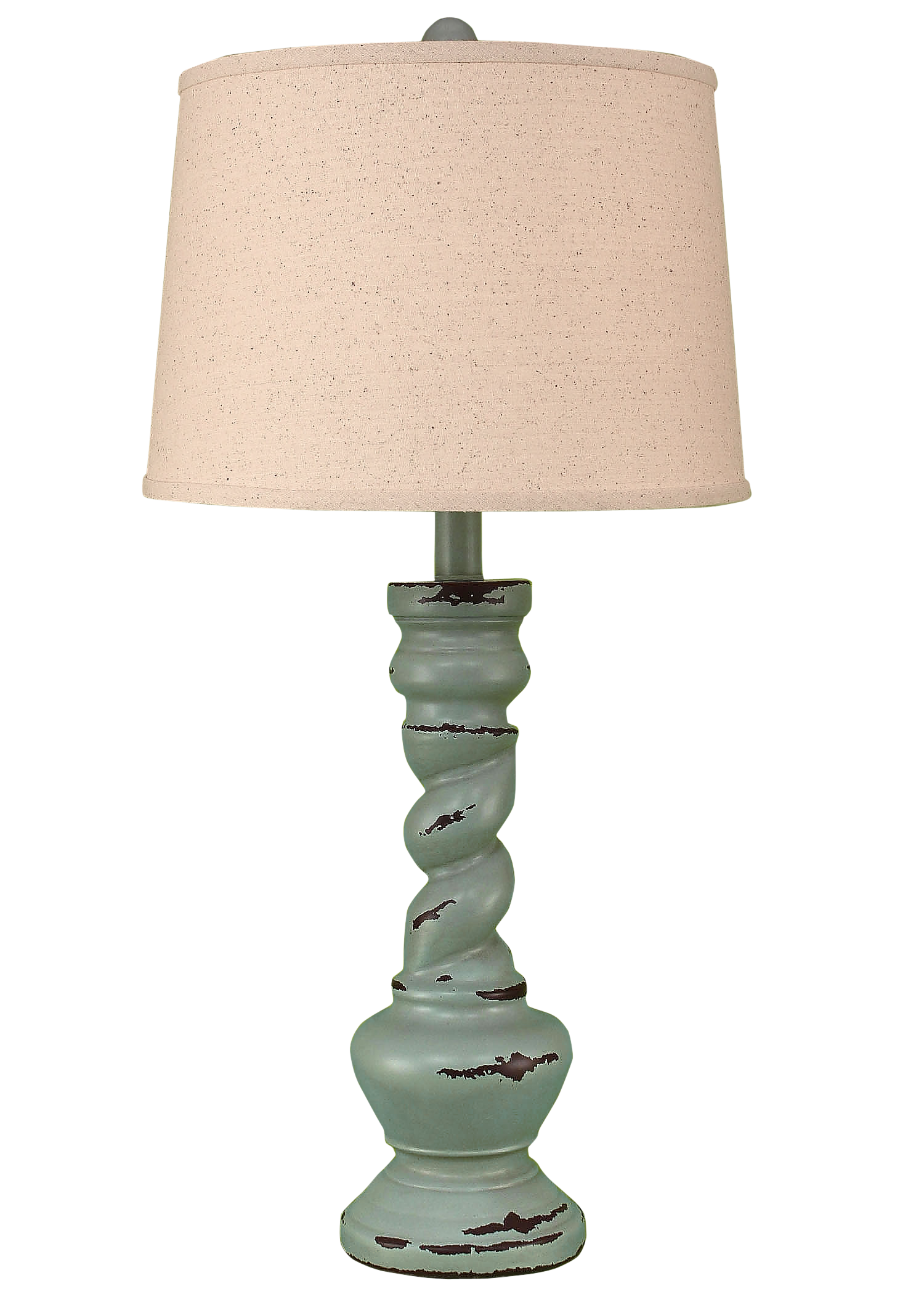 Coast Lamp Manufacturing 31"H Distressed Atlantic Gray Country Twist Table Lamp