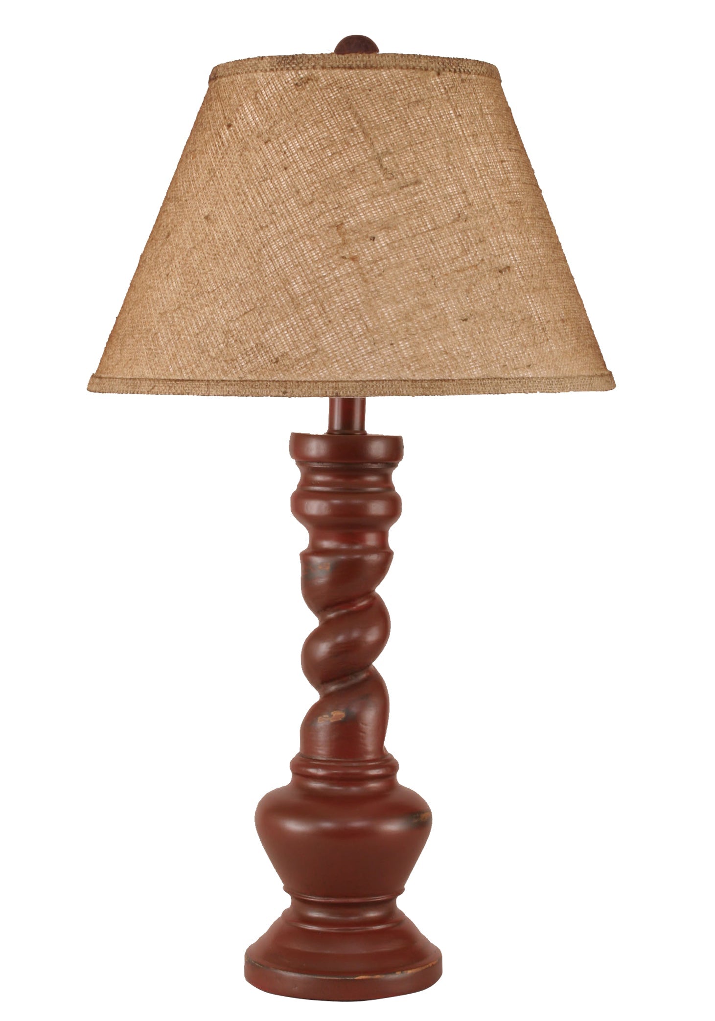 Coast Lamp Manufacturing 31"H Distressed Red Country Twist Table Lamp With Real Pine Cone Accent