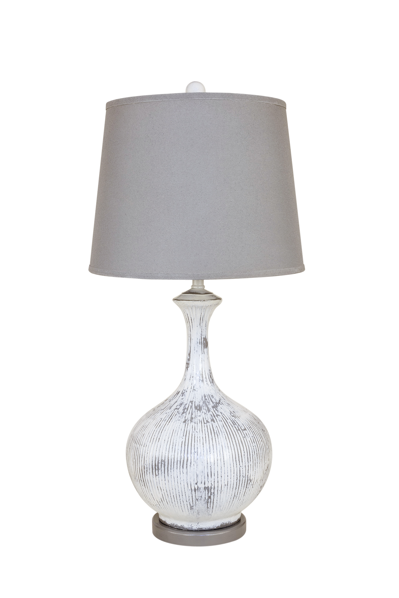 Coast Lamp Manufacturing 31"H Farmhouse Gray Accent Bali Style Table Lamp With Round Base Accent And Matching Shade