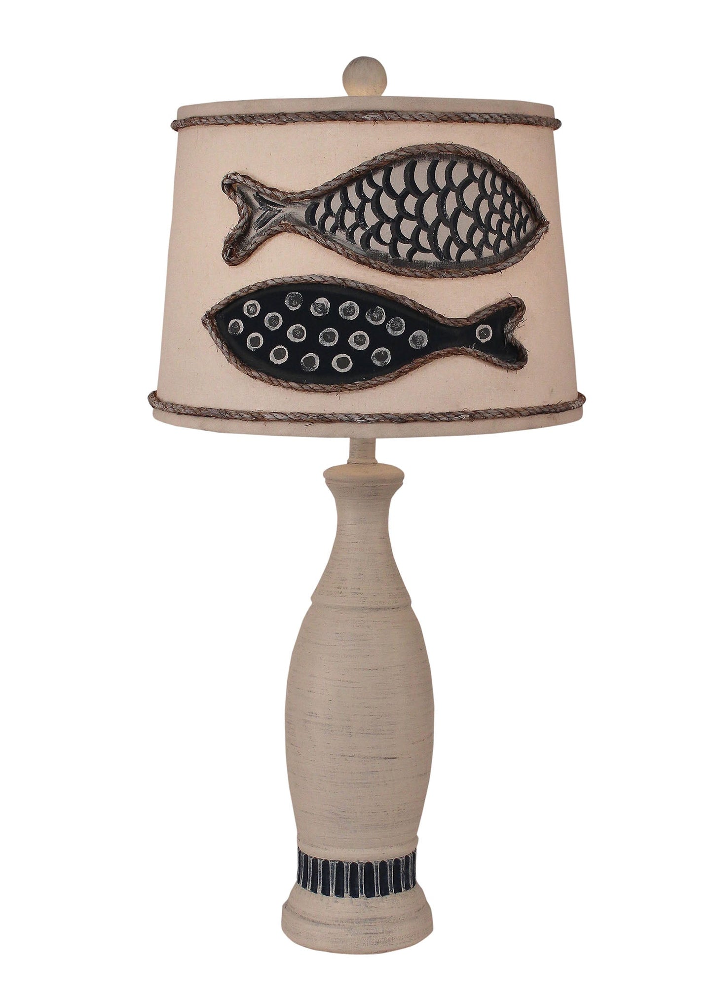 Coast Lamp Manufacturing 31"H Navy And Gray 2-Fish Table Lamp