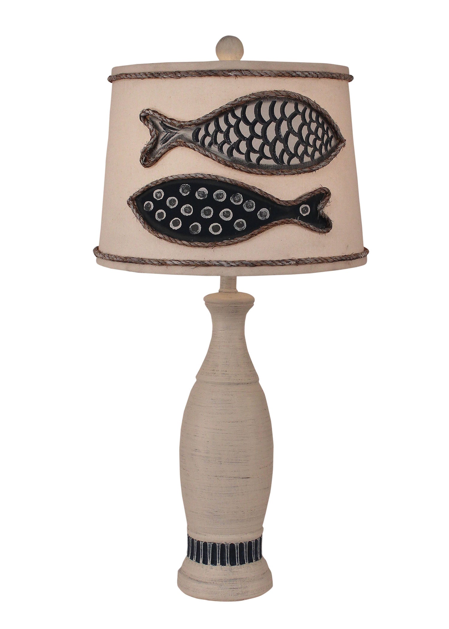 Coast Lamp Manufacturing 31"H Navy And Gray 2-Fish Table Lamp