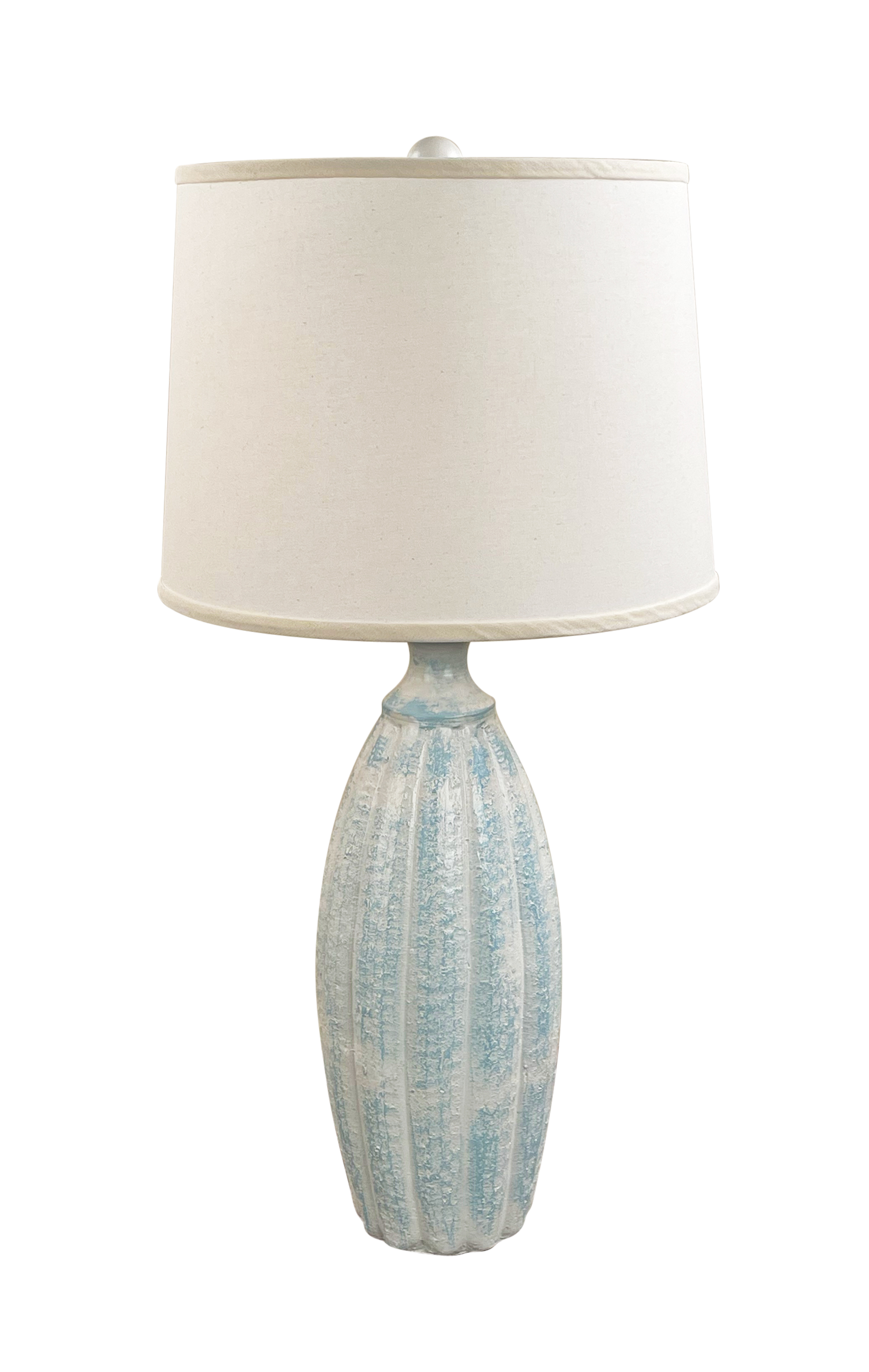 Coast Lamp Manufacturing 31"H Nude Two Tone Fluted Table Lamp
