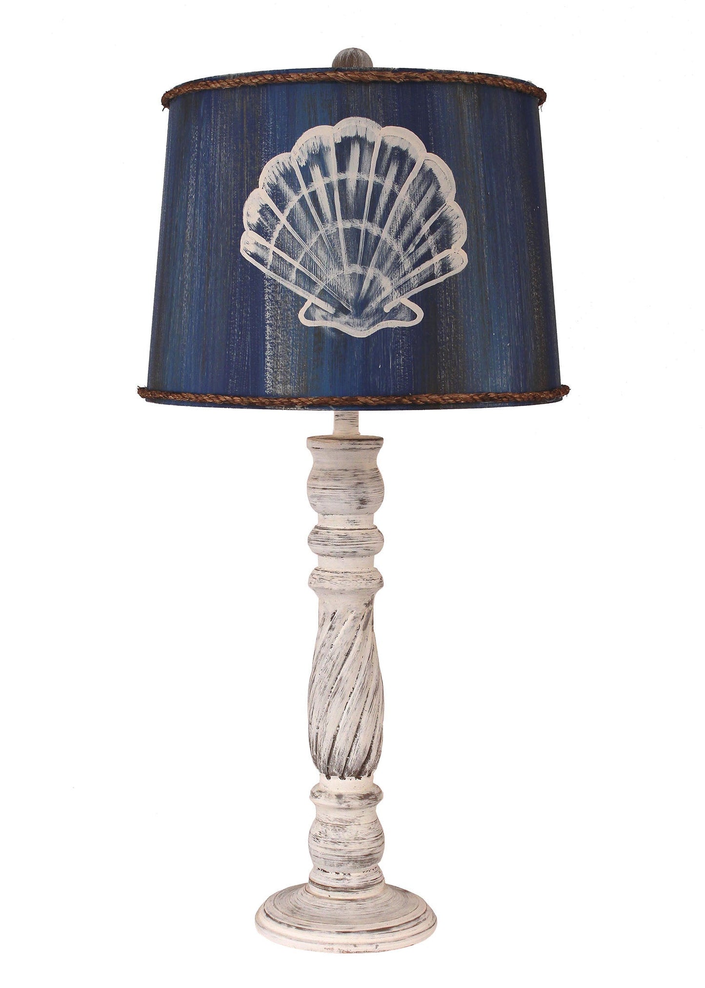 Coast Lamp Manufacturing 31"H Shabby Light Nude Swirl Table Lamp With Shell Shade