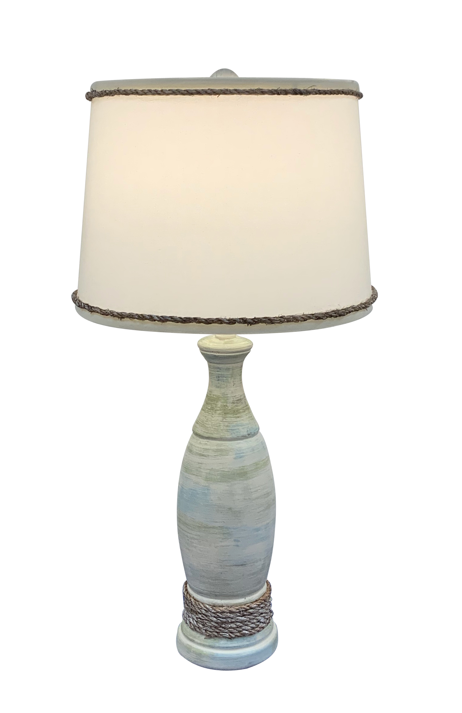 Coast Lamp Manufacturing 31"H Shabby Summer Casual Pedestal Lamp With Weathered Rope Accent