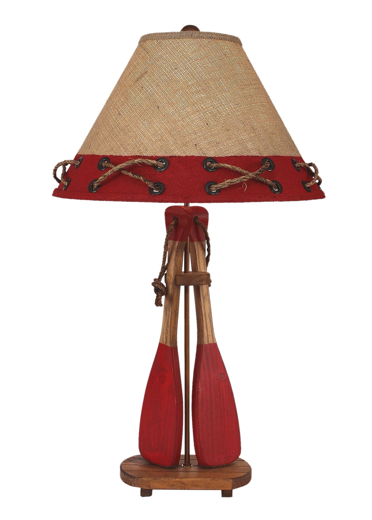Coast Lamp Manufacturing 31"H Stain Blick Red 2-Paddles With Rope Table Lamp