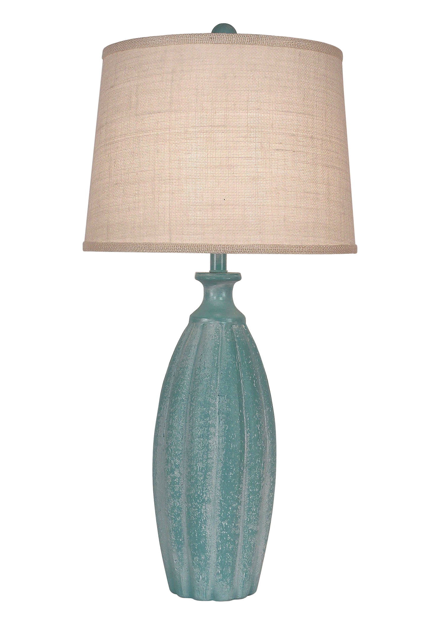 Coast Lamp Manufacturing 31"H Turquoise Sea White Wash Fluted Table Lamp