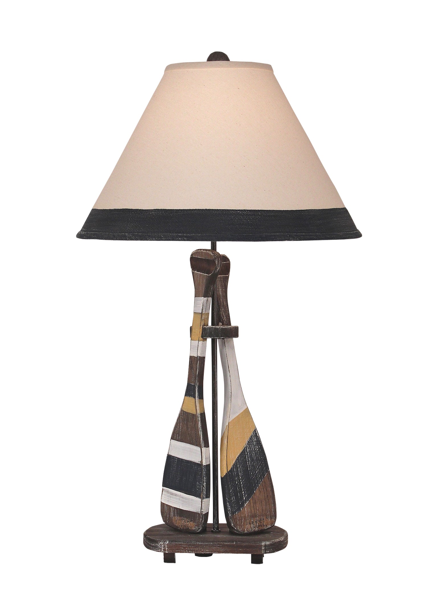 Coast Lamp Manufacturing 31"H Weathered Walnut& Sail 2-Paddles Table Lamp