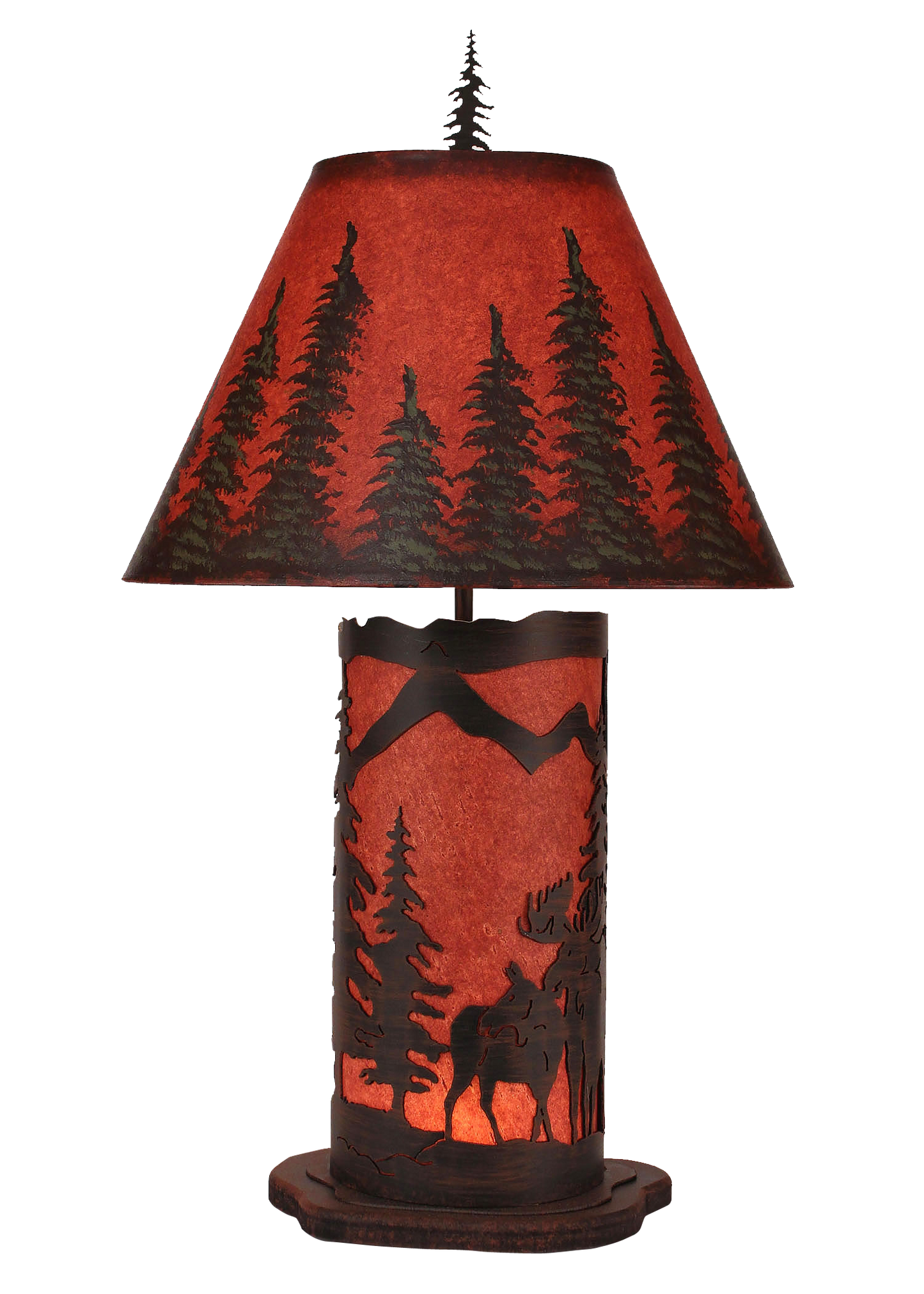 Coast Lamp Manufacturing 32"H Burnt Sienna Small Moose Scene Table Lamp With Night Light