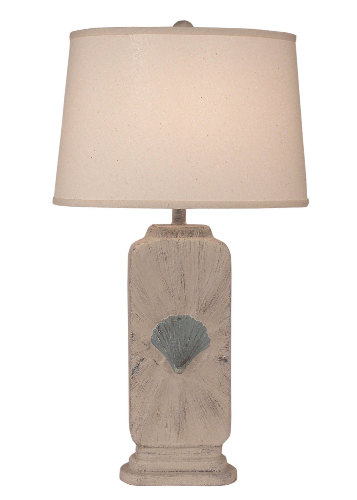Coast Lamp Manufacturing 32"H Cottage Seamist Tall Rectangle Table Lamp With Shell Accent