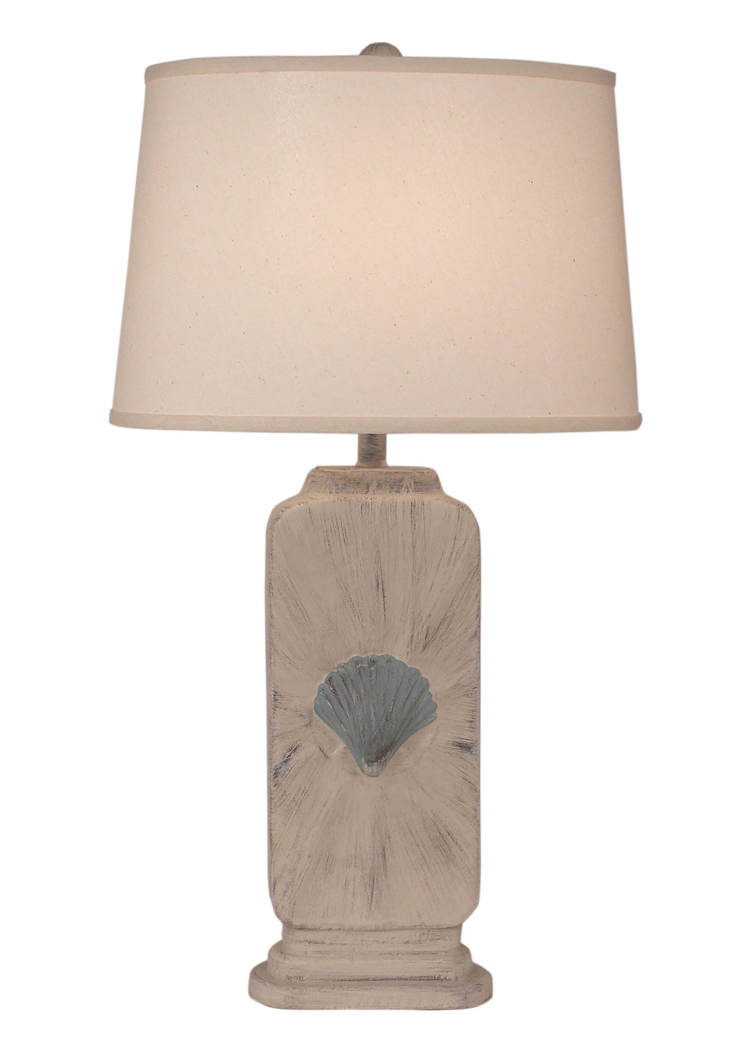 Coast Lamp Manufacturing 32"H Cottage Seamist Tall Rectangle Table Lamp With Shell Accent