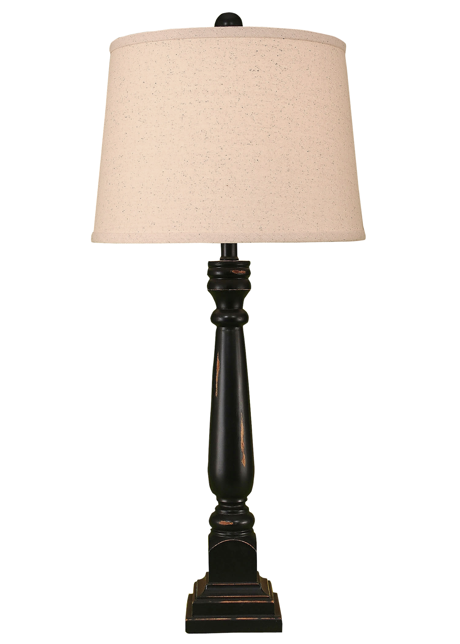 Coast Lamp Manufacturing 32"H Distressed Black Square Candlestick Table Lamp