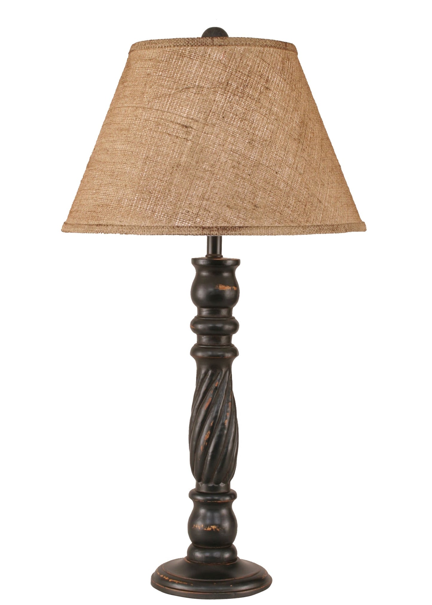 Coast Lamp Manufacturing 32"H Distressed Black Swirl Table Lamp With Real Pine Cone Accent
