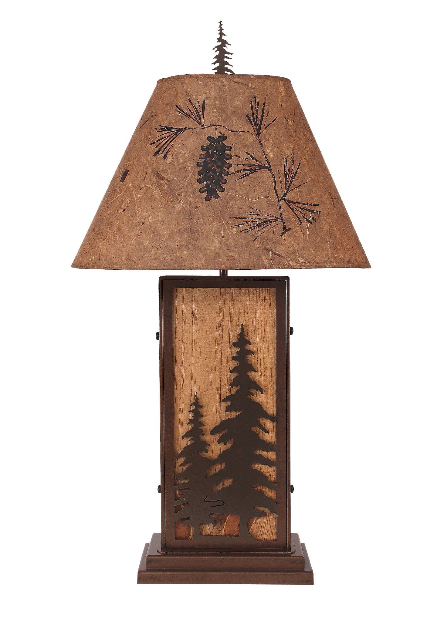 Coast Lamp Manufacturing 32"H Feather Tree Iron Wood Table Lamp