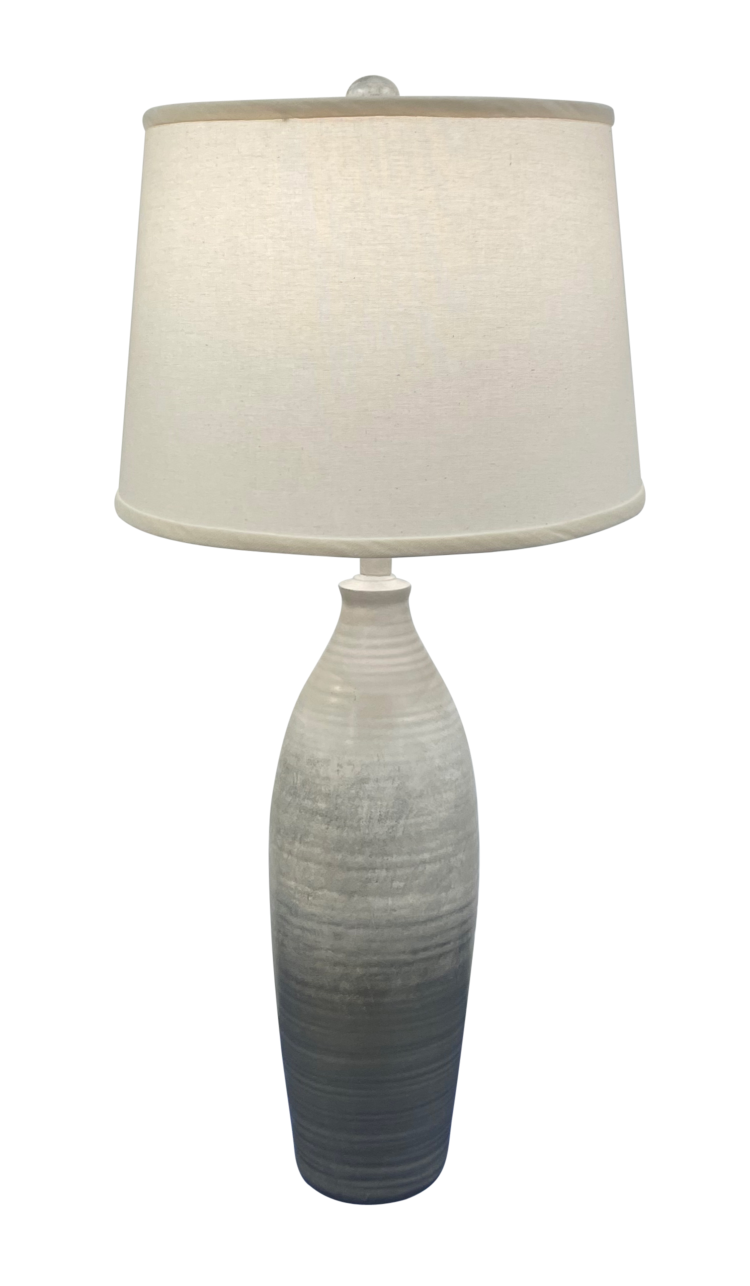 Coast Lamp Manufacturing 32"H Gray Fade Tapered Ribbed Vase Table Lamp