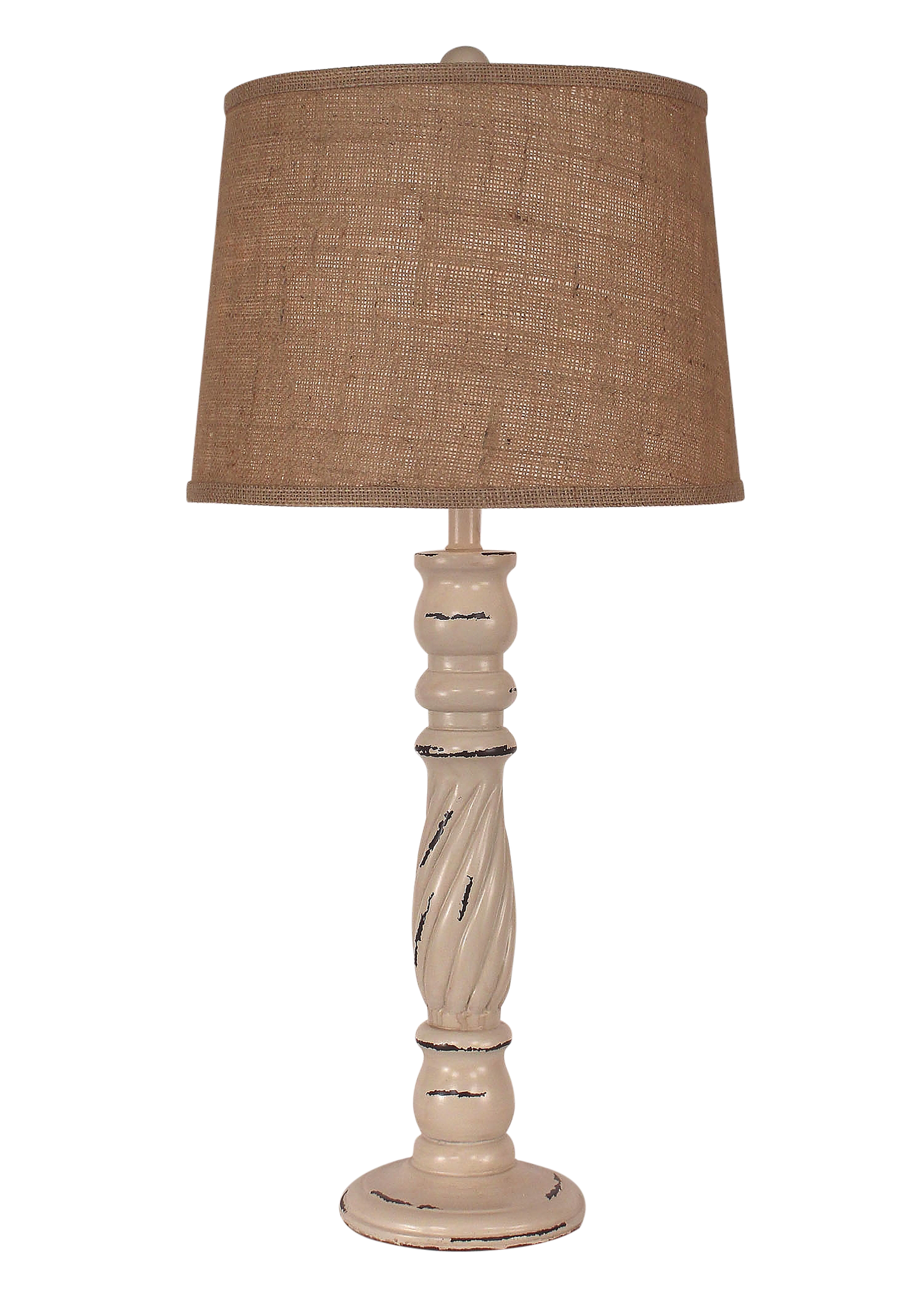 Coast Lamp Manufacturing 32"H Heavy Distressed Cottage Swirl Candlestick Table Lamp