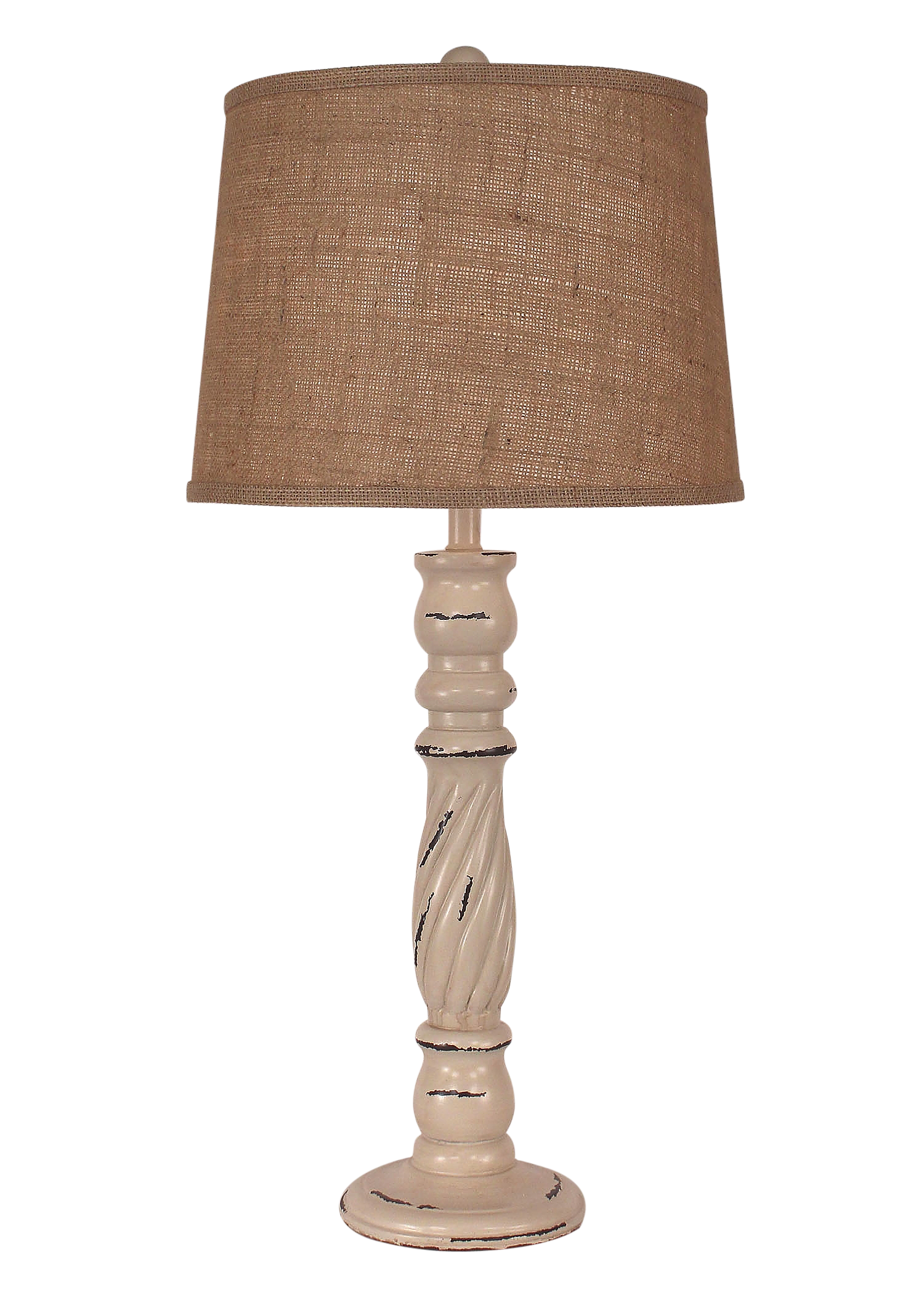 Coast Lamp Manufacturing 32"H Heavy Distressed Cottage Swirl Candlestick Table Lamp