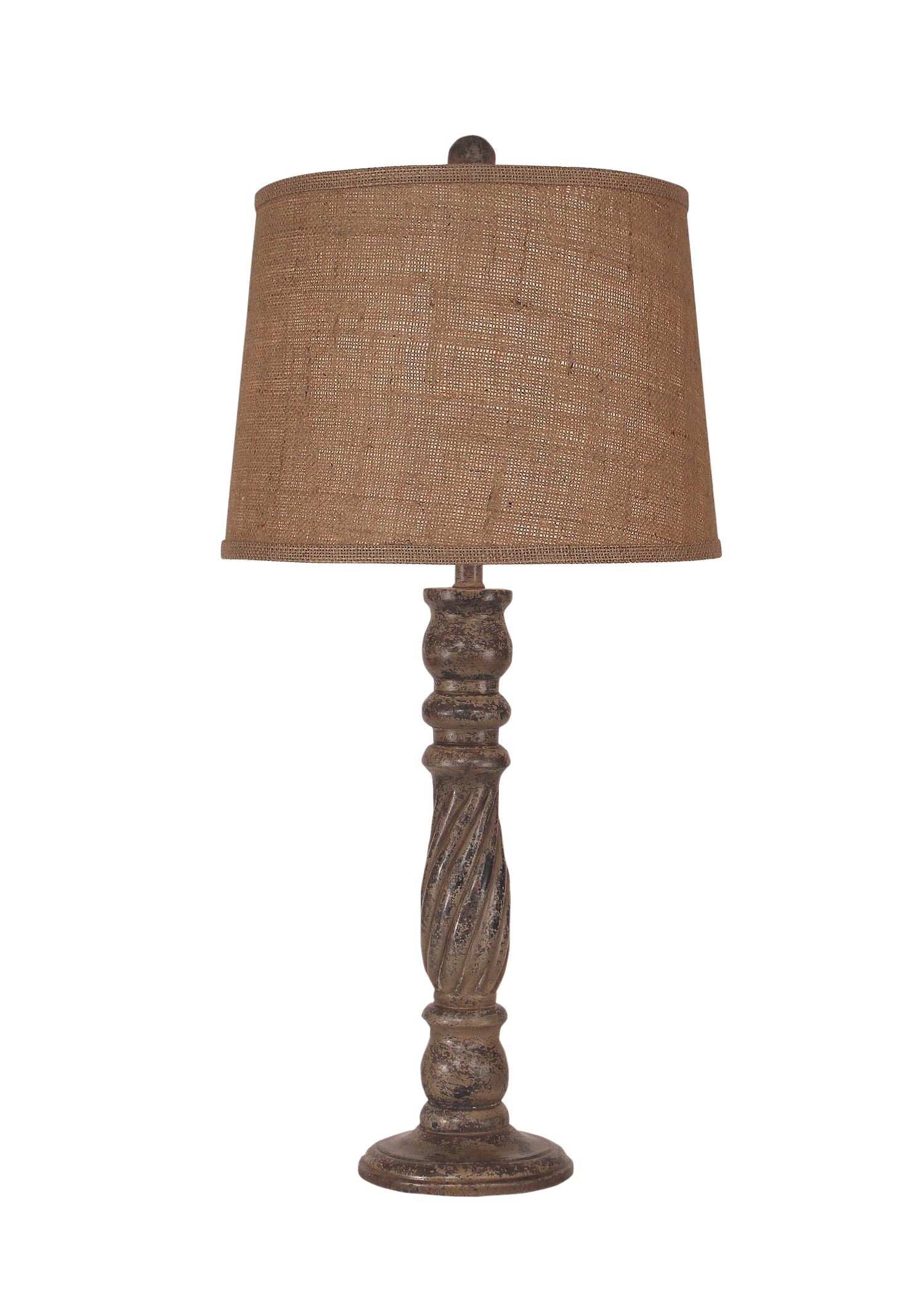 Coast Lamp Manufacturing 32"H Tarnished Cottage Swirl Candlestick Table Lamp