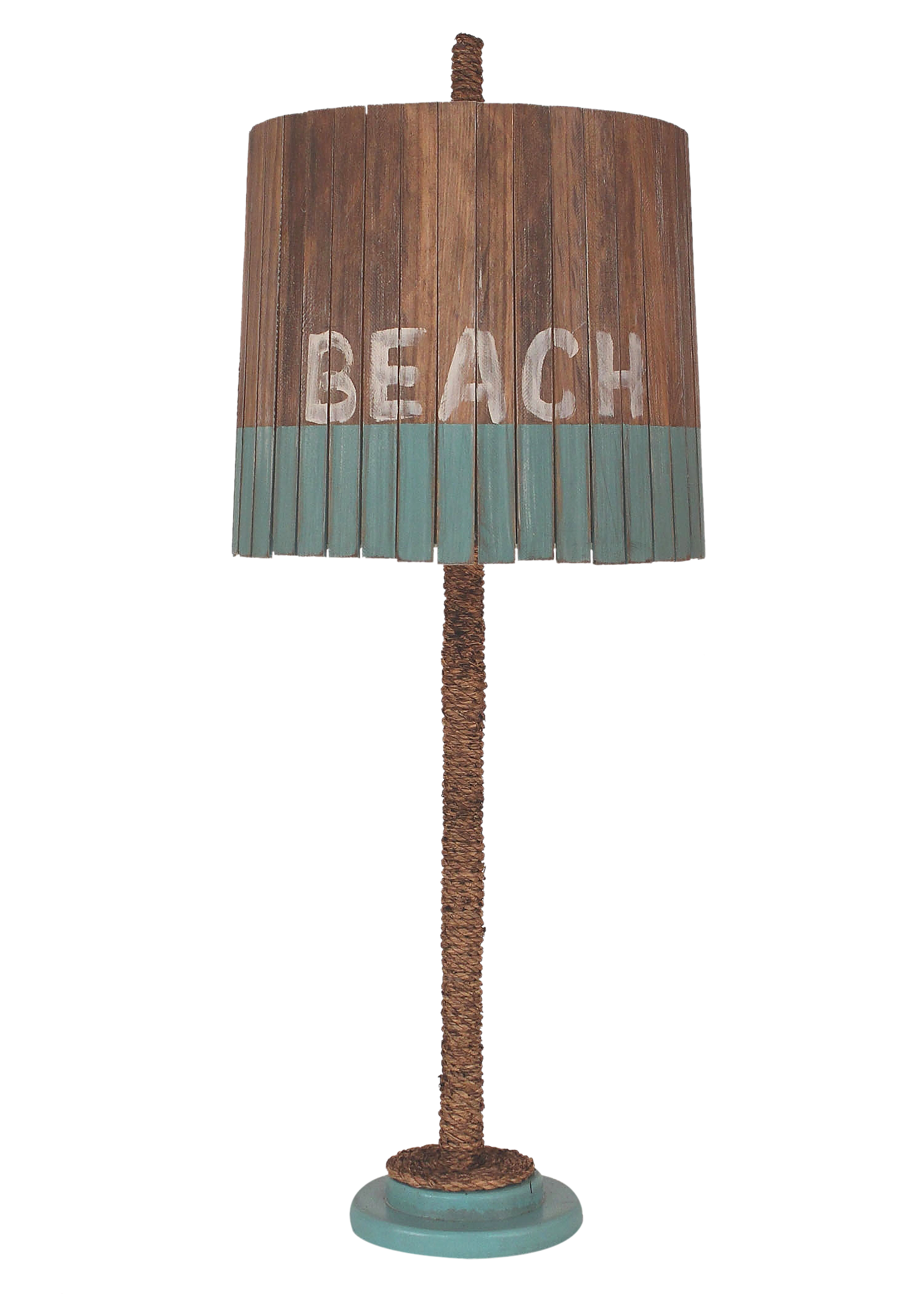 Coast Lamp Manufacturing 32"H Turquoise Sea Manila Rope Table Lamp