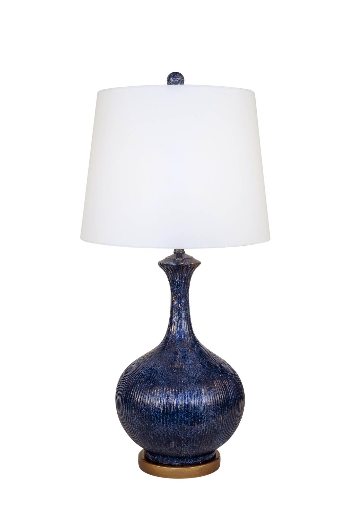 Coast Lamp Manufacturing 32"H Two-Tone Navy & Gold Accent Bali Style Table With Round Base