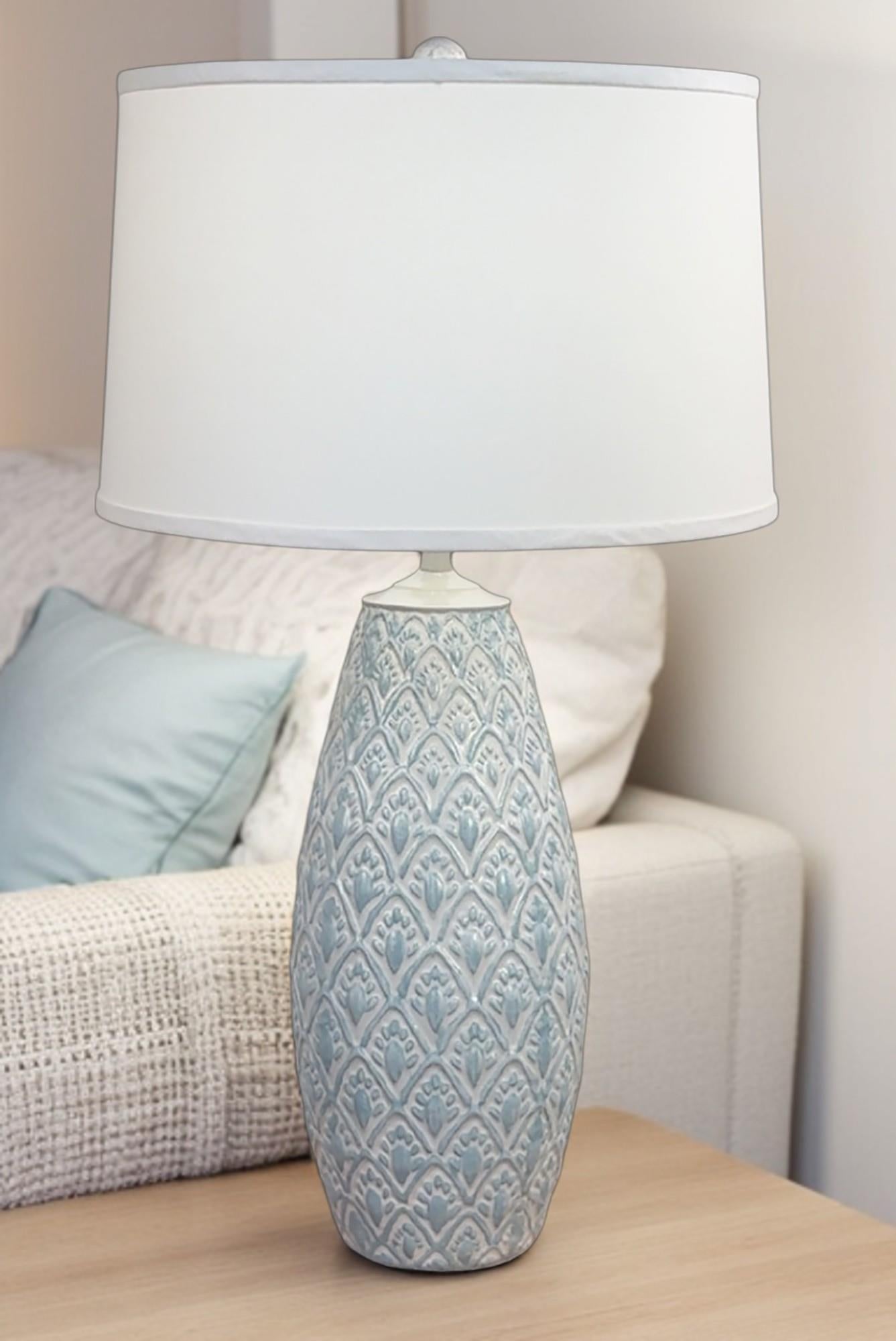 Coast Lamp Manufacturing 33" Weathered Nude/Seaside Villa Large Fleur De Lis Vase Table Lamp