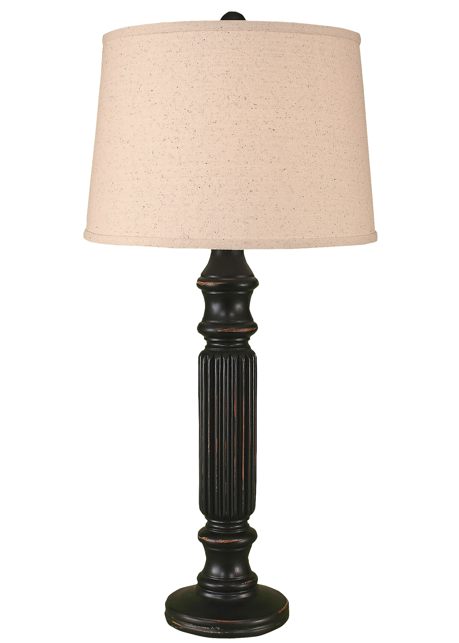 Coast Lamp Manufacturing 33"H Distressed Black Ribbed Table Lamp