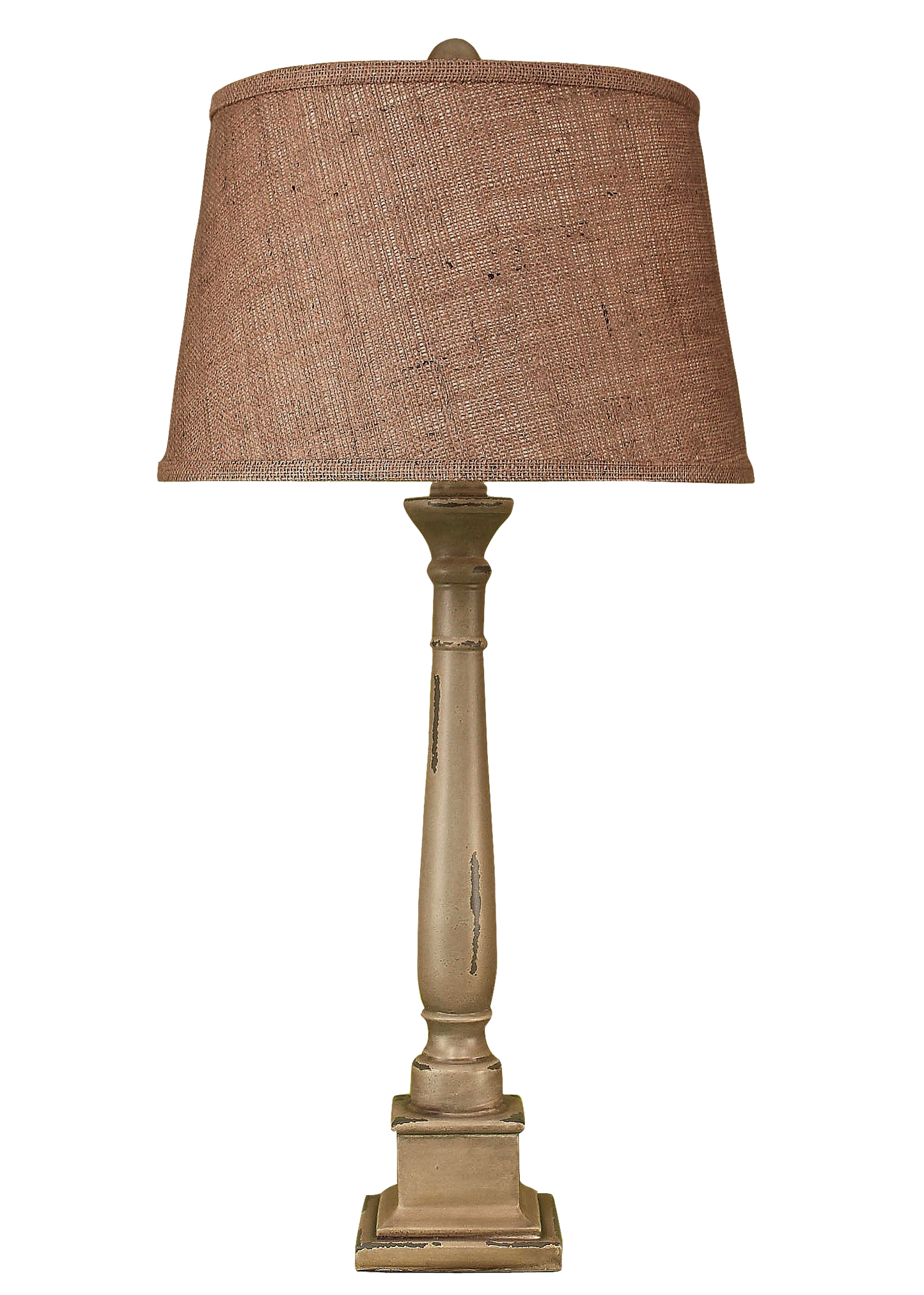 Coast Lamp Manufacturing 33"H Distressed Gray Square Candlestick Table Lamp