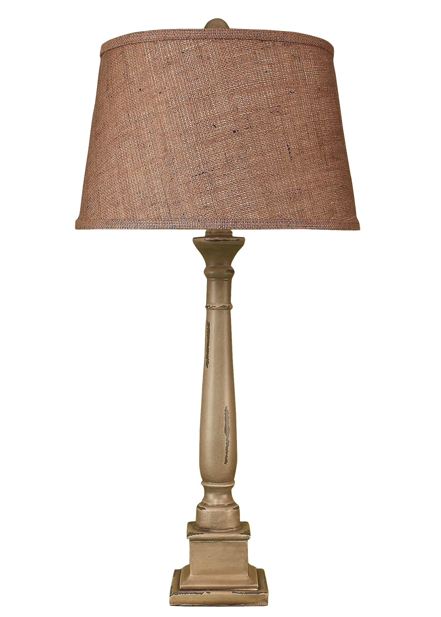 Coast Lamp Manufacturing 33"H Distressed Gray Square Candlestick Table Lamp
