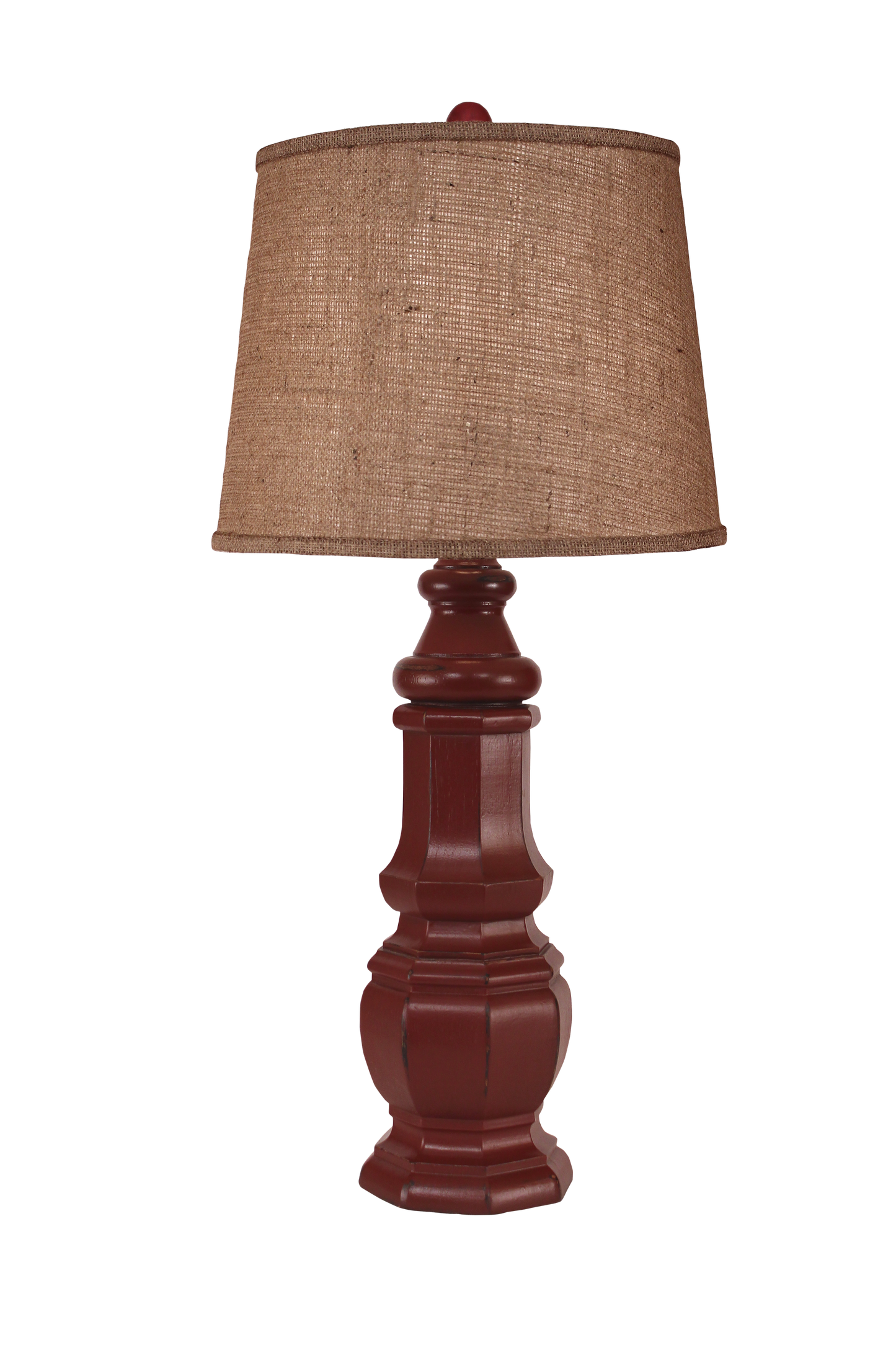 Coast Lamp Manufacturing 33"H Distressed Red Octagon Table Lamp