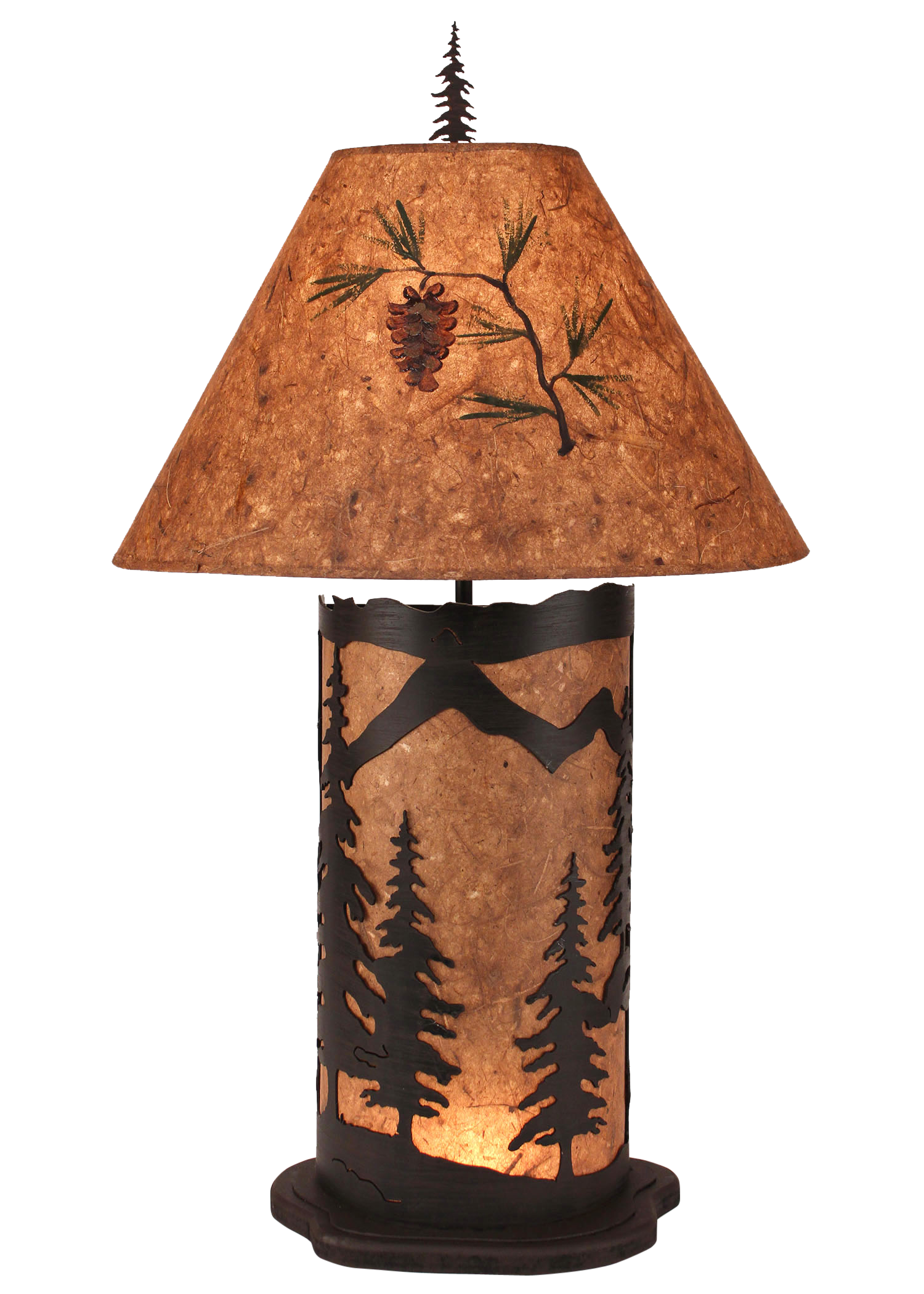 Coast Lamp Manufacturing 33"H Kodiak Large Mountain Scene Table Lamp With Night Light