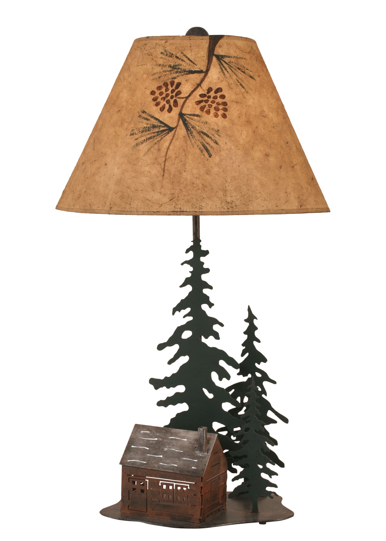 Coast Lamp Manufacturing 33"H Outland 2 Trees And Cabin Table Lamp