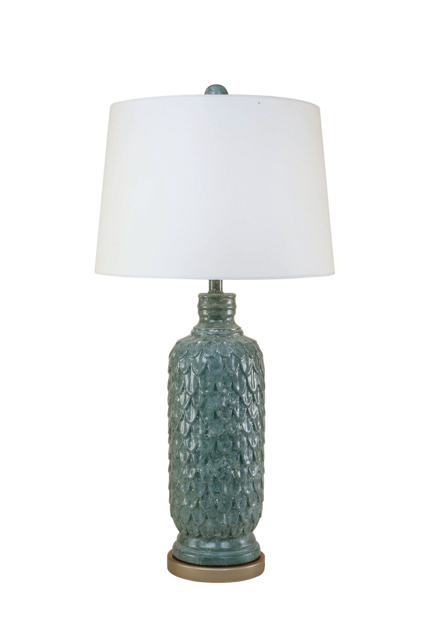 Coast Lamp Manufacturing 33"H Two Tone Riverway Tall Feather Table Lamp With Platinum Base