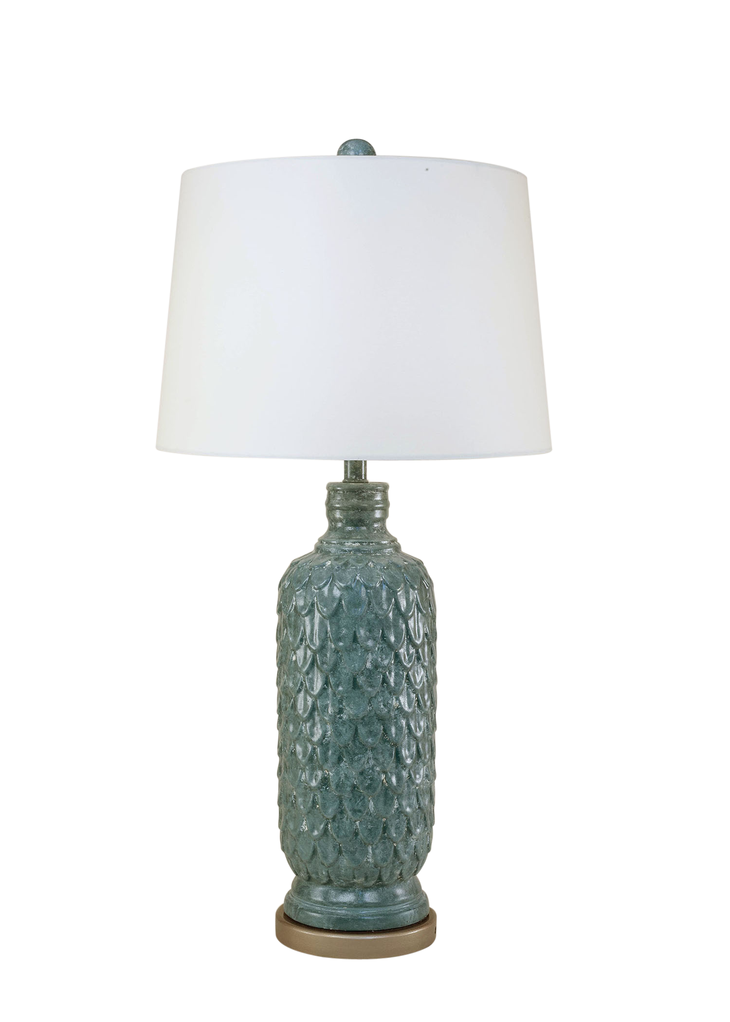 Coast Lamp Manufacturing 33"H Two Tone Riverway Tall Feather Table Lamp With Platinum Base
