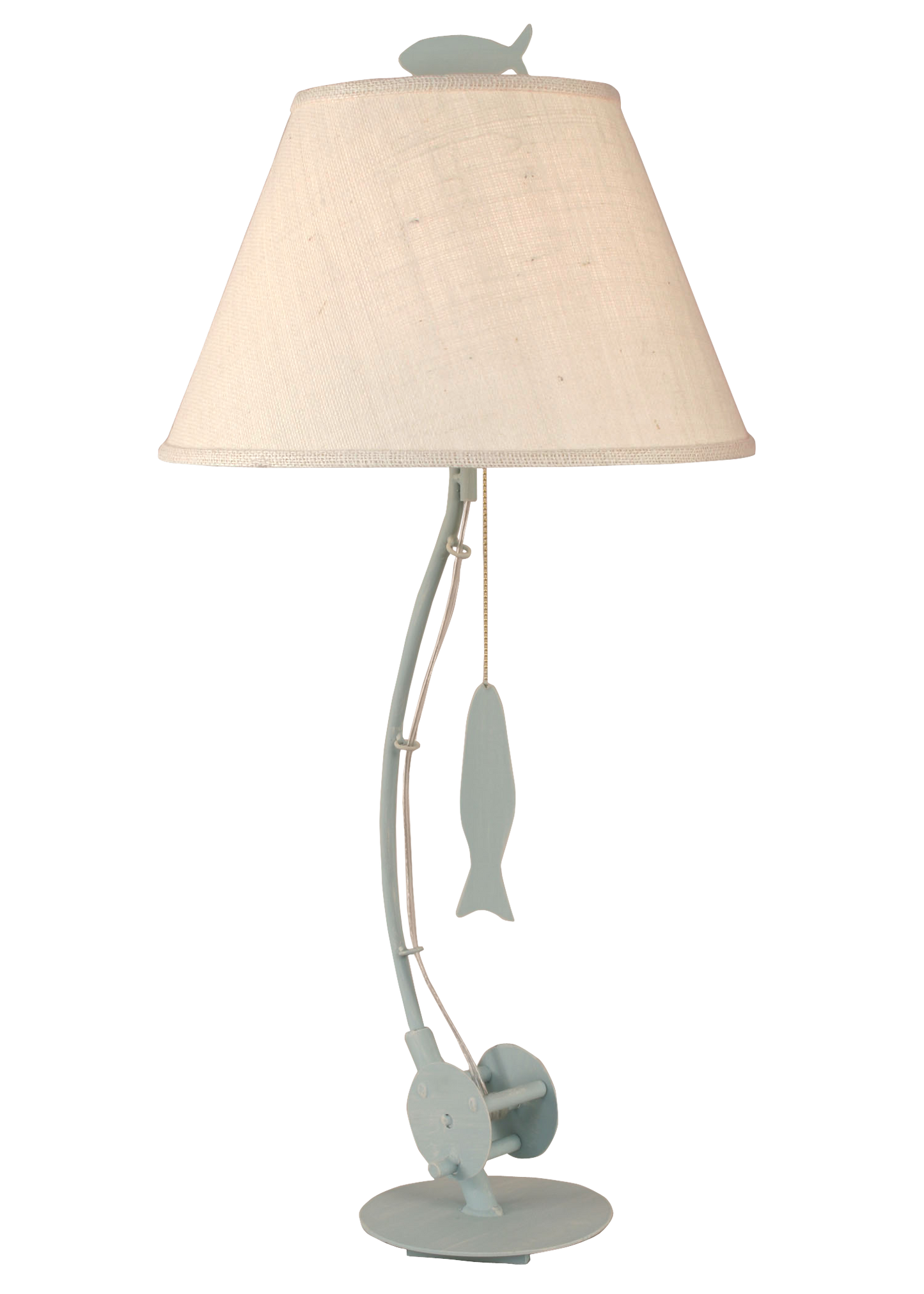 Coast Lamp Manufacturing 33"H Weathered Atlantic Gray Sea Fishing Pole Table Lamp