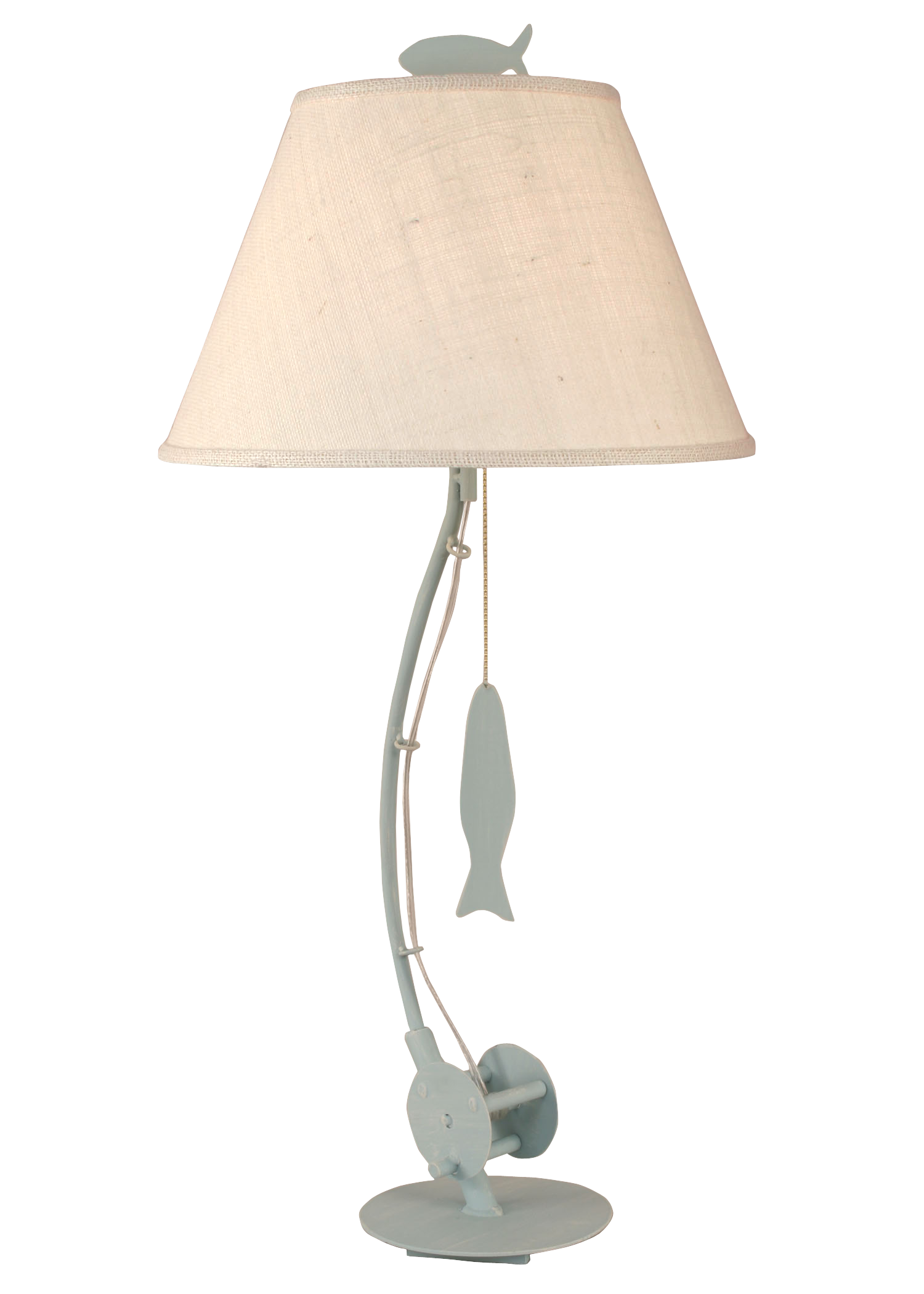 Coast Lamp Manufacturing 33"H Weathered Atlantic Gray Sea Fishing Pole Table Lamp