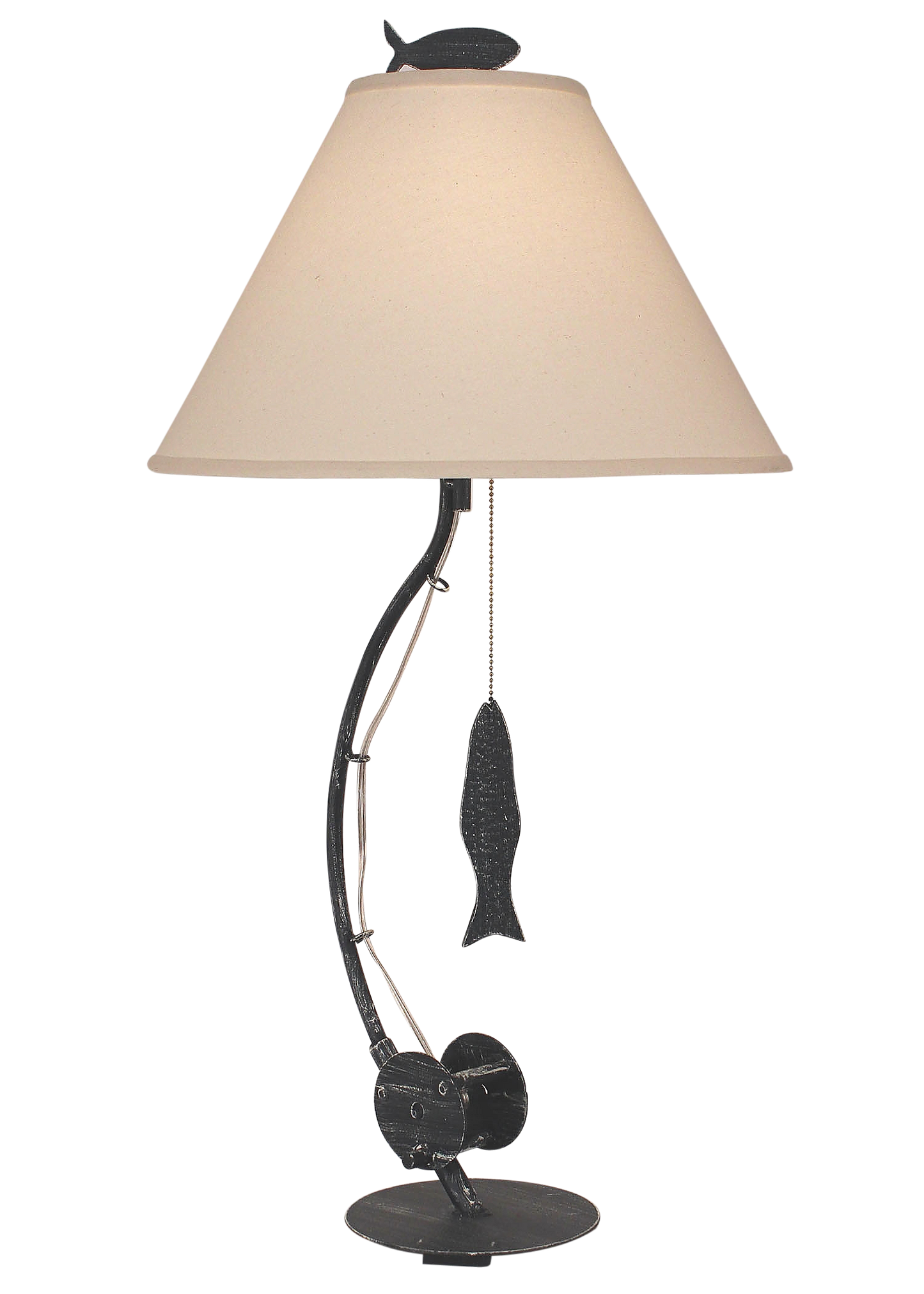 Coast Lamp Manufacturing 33"H Weathered Navy Sea Fishing Pole Table Lamp