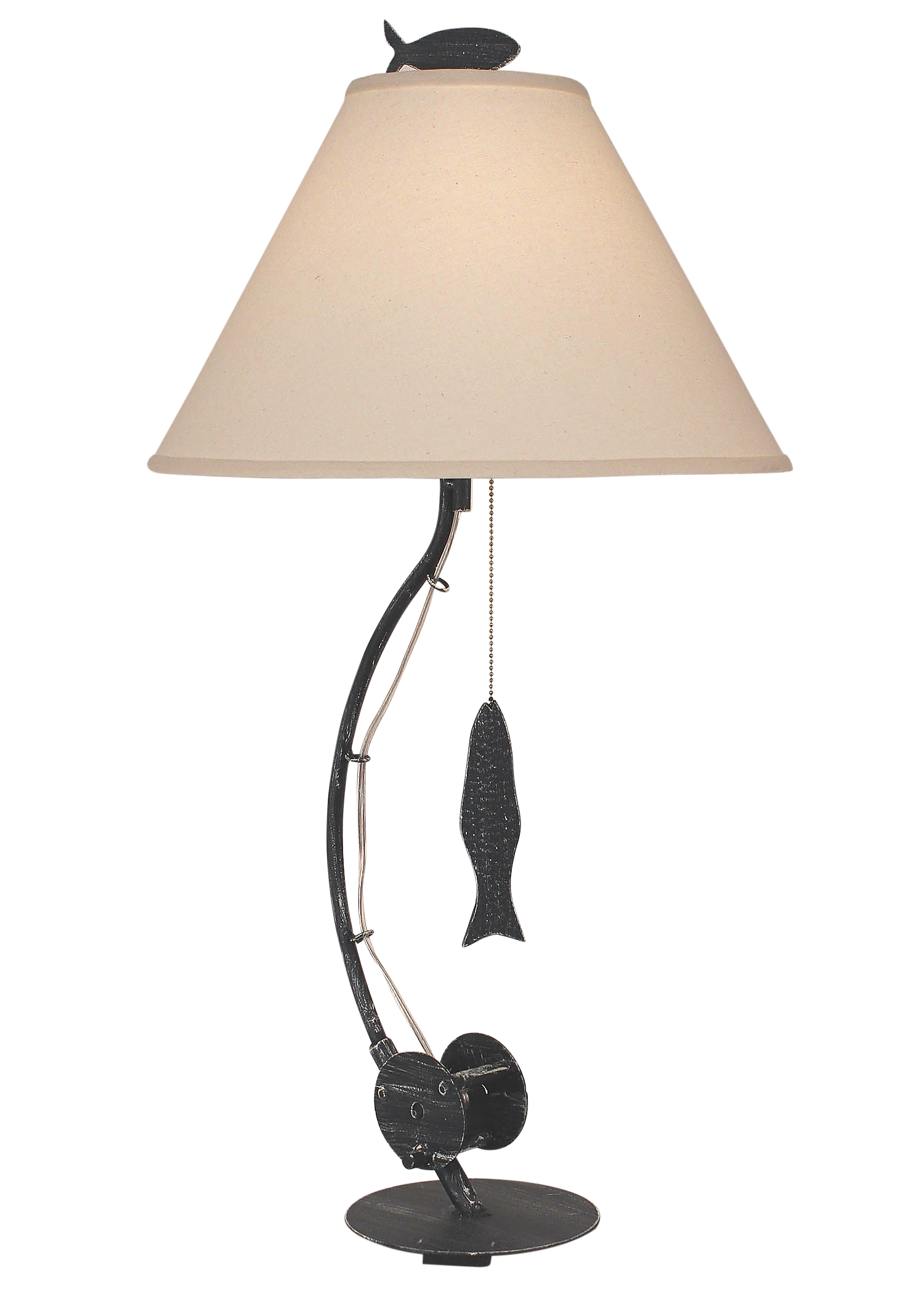 Coast Lamp Manufacturing 33"H Weathered Navy Sea Fishing Pole Table Lamp