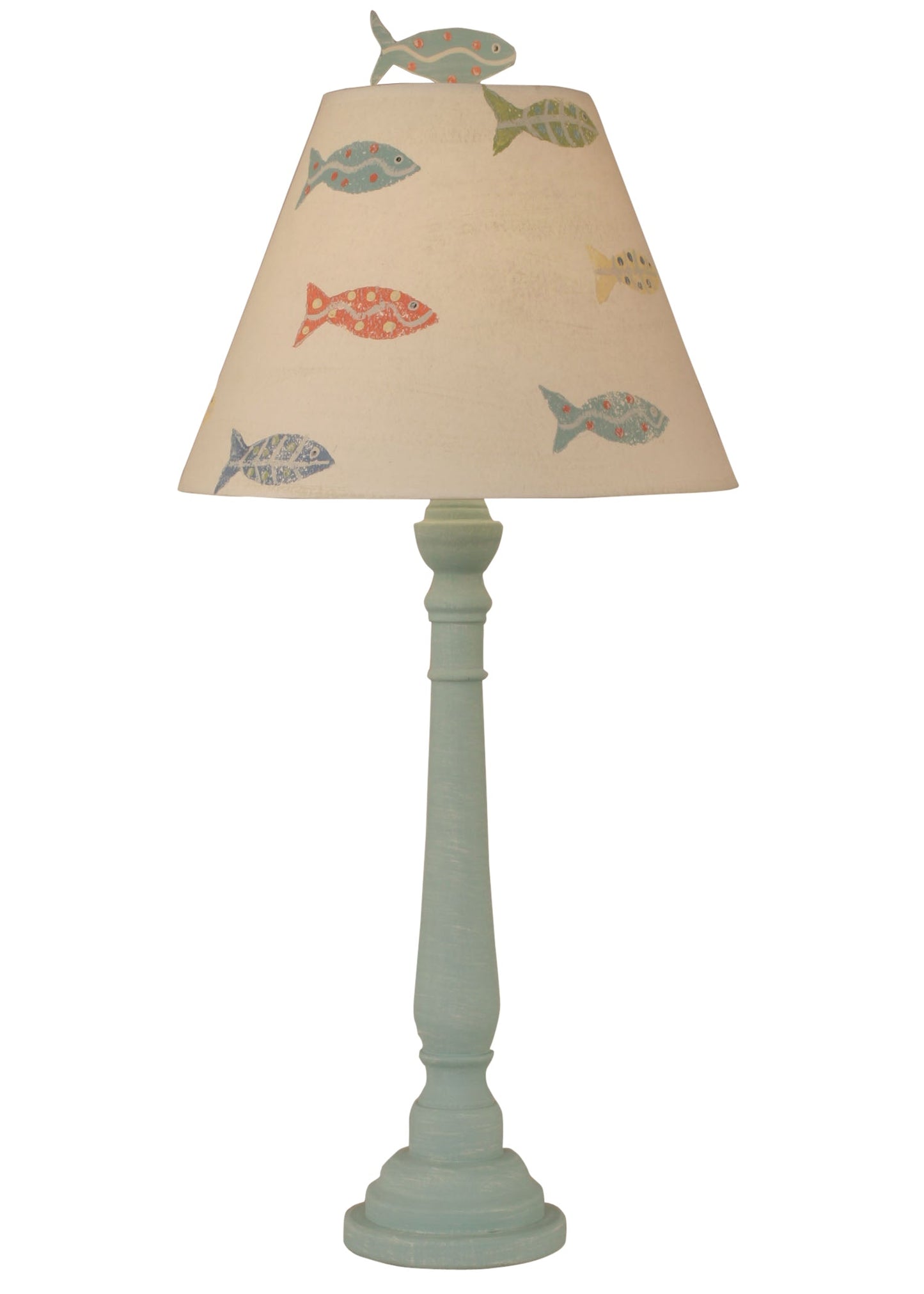 Coast Lamp Manufacturing 33"H Weathered Shaded Round Buffet Table Lamp With School Of Fish Shade