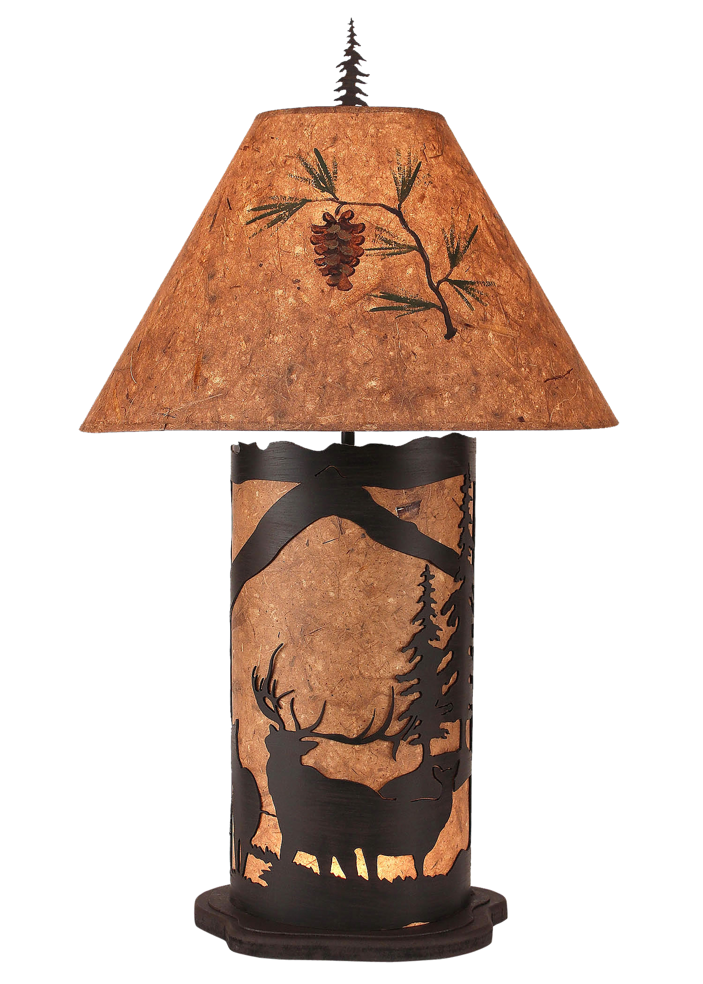 Coast Lamp Manufacturing 34"H Kodiak Large Elk Scene Table Lamp With Night Light