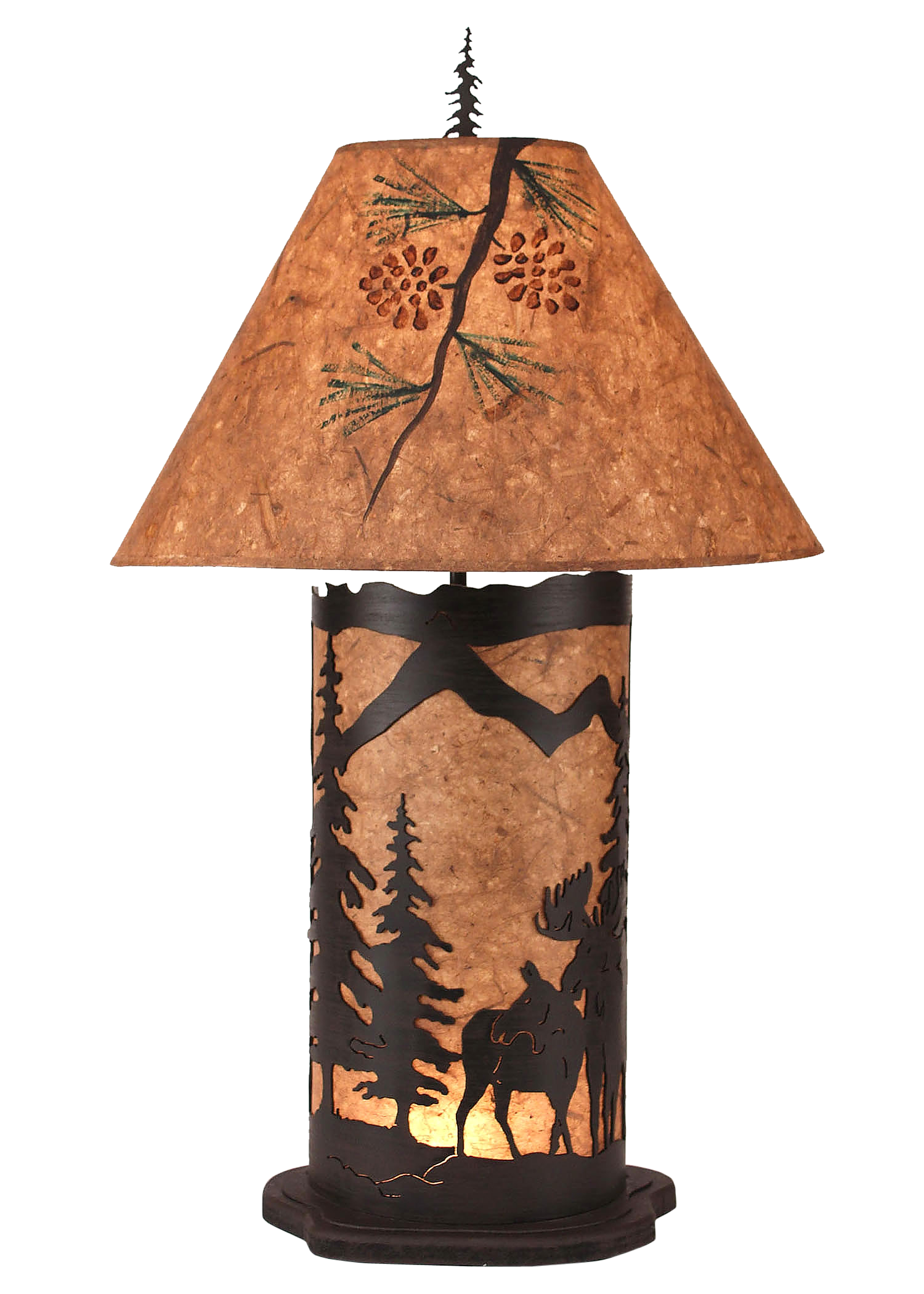 Coast Lamp Manufacturing 34"H Kodiak Large Moose Scene Table Lamp With Night Light