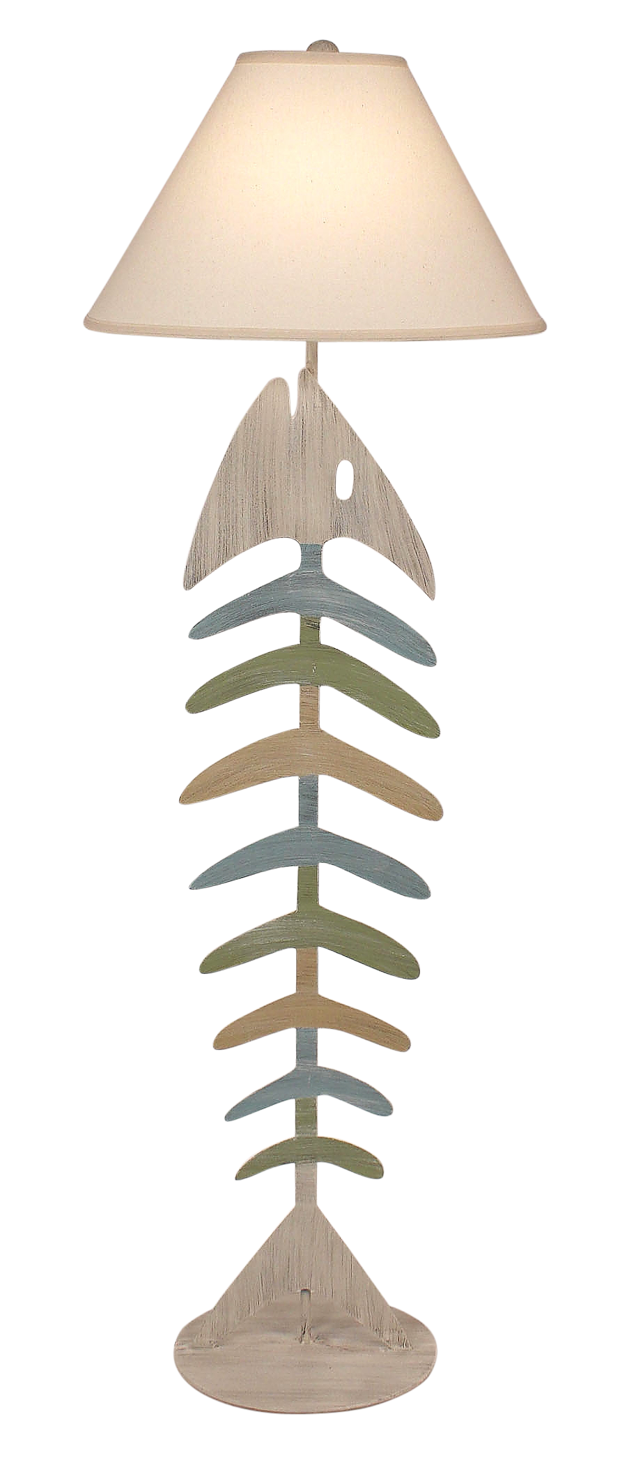 Coast Lamp Manufacturing 61"H Multi Cottage Stripe Bonefish Floor Lamp