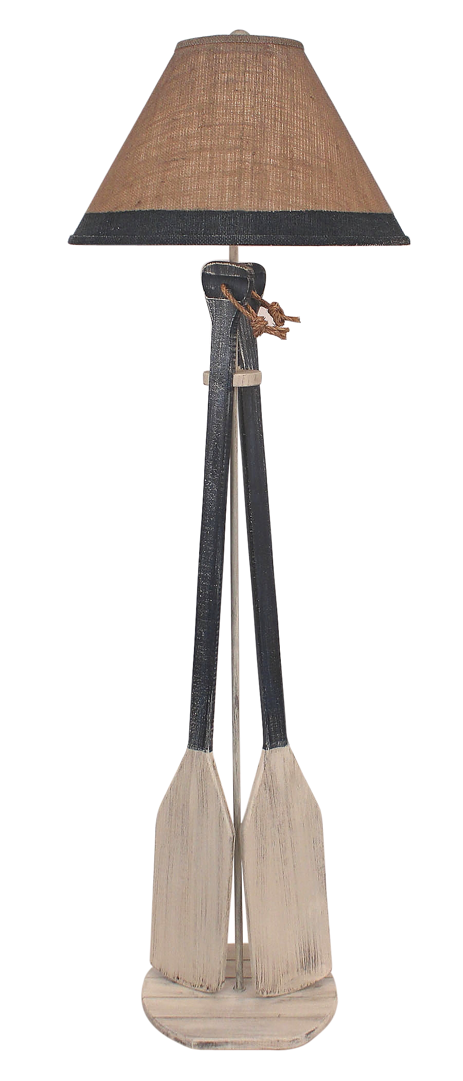 Coast Lamp Manufacturing 62"H Cottage Navy 2-Paddles With Rope Floor Lamp