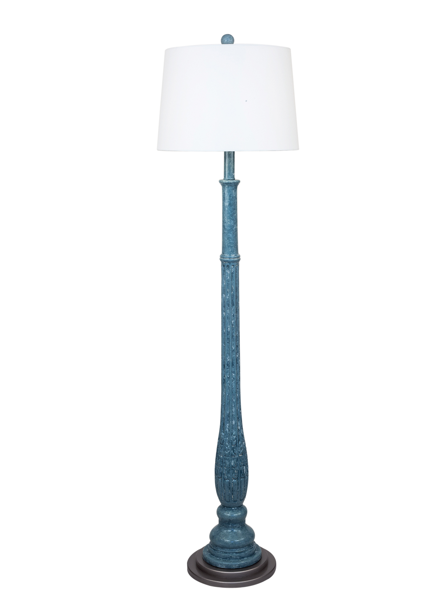 Coast Lamp Manufacturing 63"H Two Tone Riverway Traditional Ribbed Floor Lamp With Platinum Base