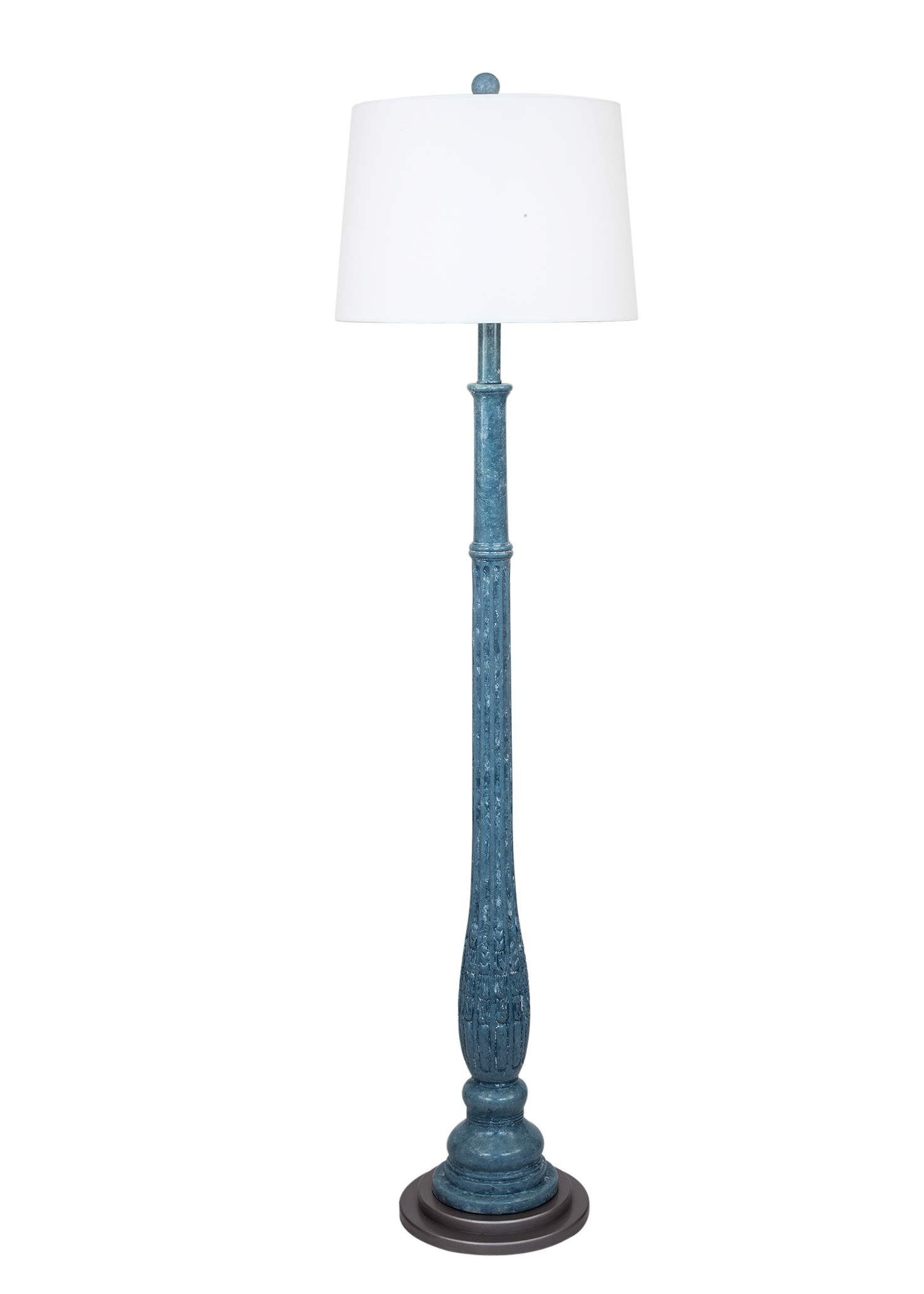 Coast Lamp Manufacturing 63"H Two Tone Riverway Traditional Ribbed Floor Lamp With Platinum Base